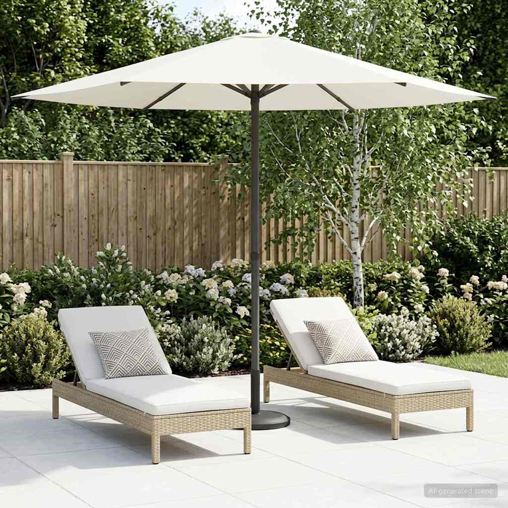 Garden Parasol 230 x 230 cm Polyester Rectangular Cream