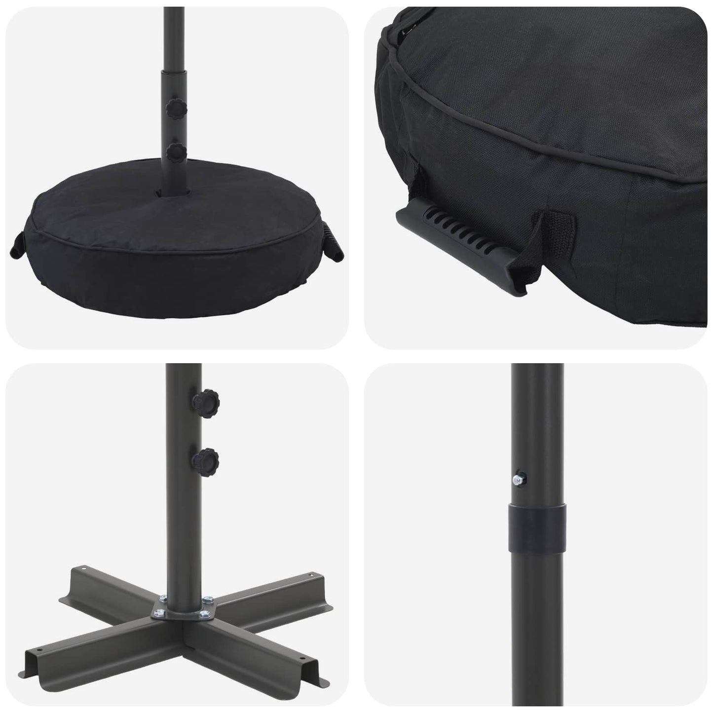 Garden Parasol with Base 200 x 300 cm Polyester Rectangular