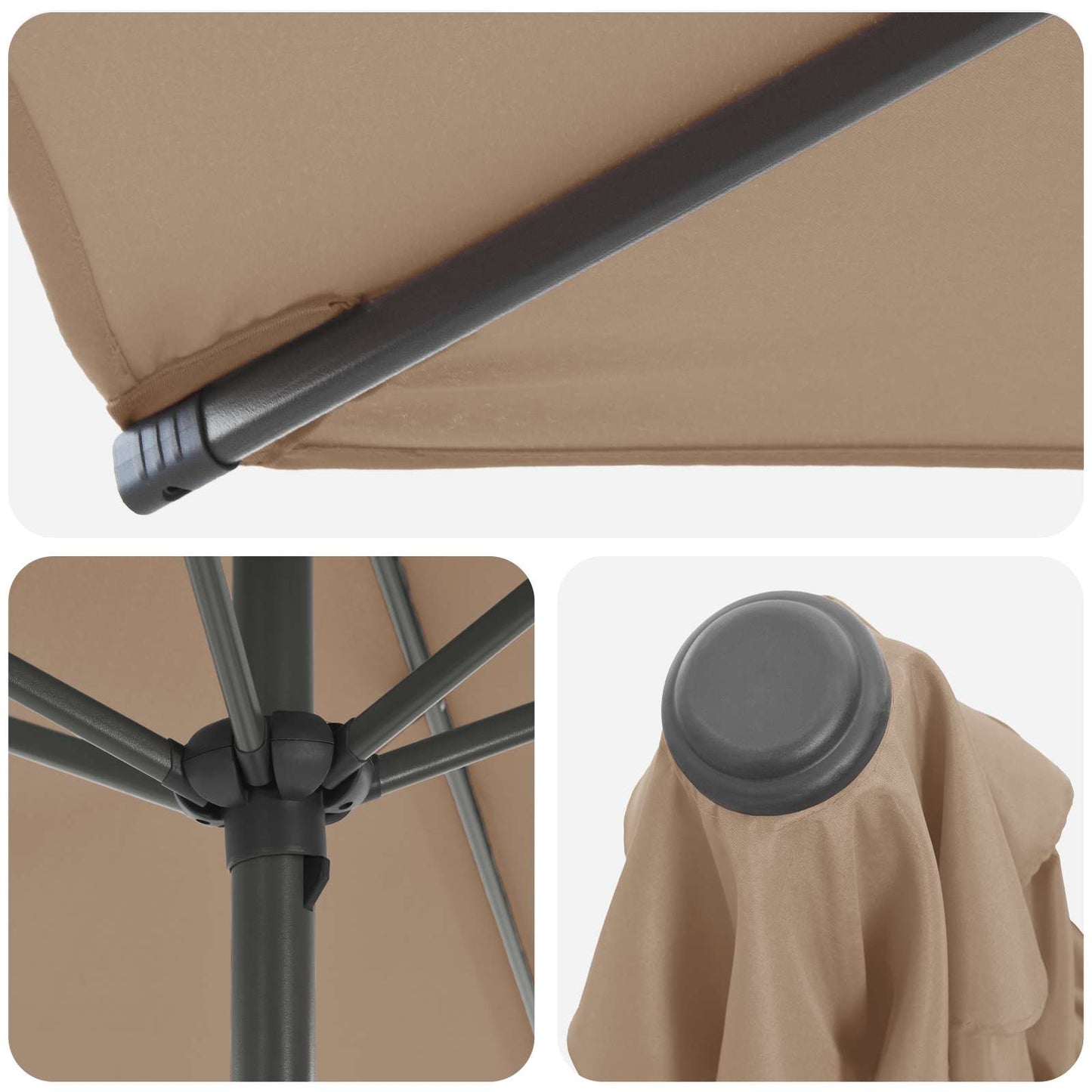 Garden Parasol with Base 270 x 270 cm Polyester Rectangular