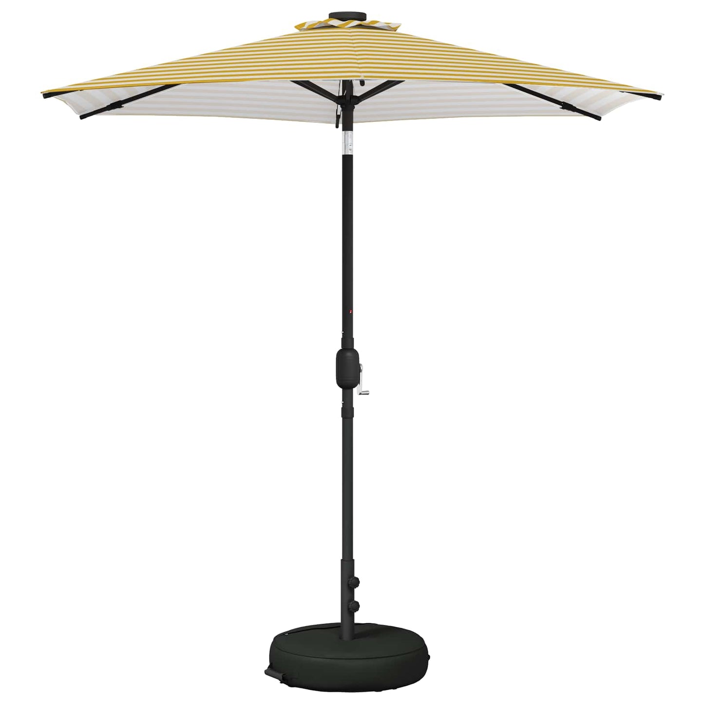 Garden Parasol with LED Lights and Base 230 x 230 cm Polyester
