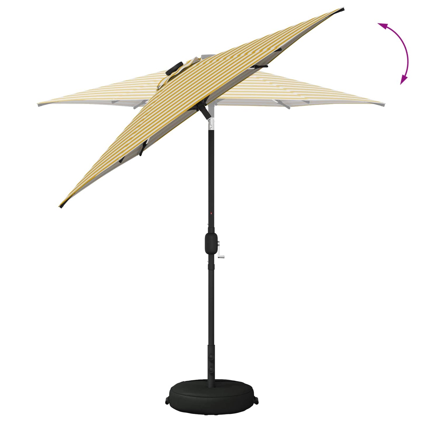 Garden Parasol with LED Lights and Base 230 x 230 cm Polyester