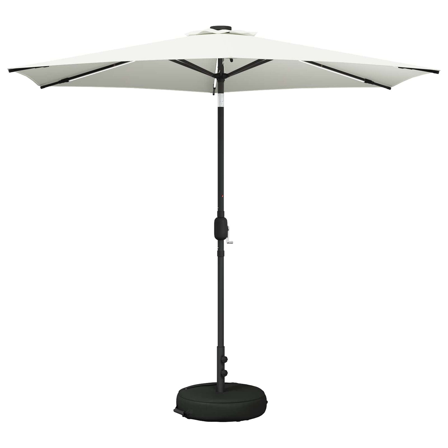 Garden Parasol with LED Lights and Base 270 x 270 cm Polyester