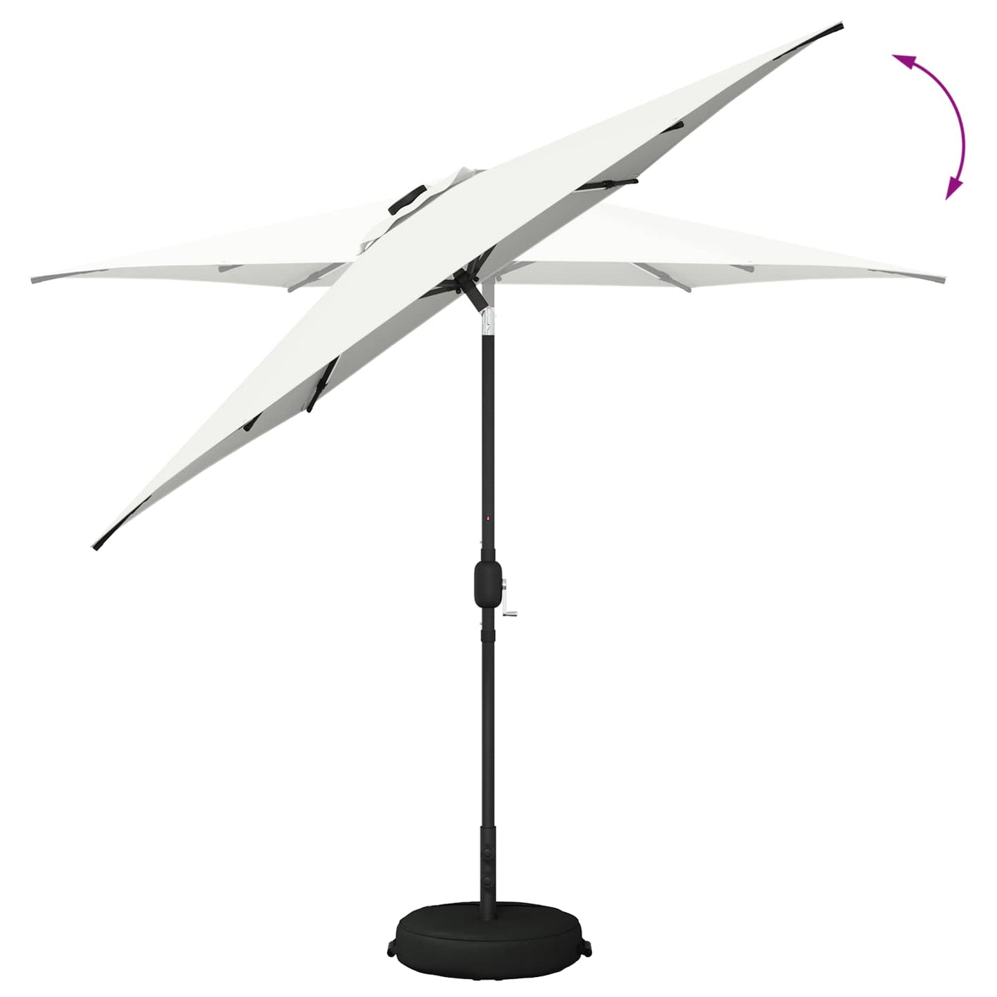 Garden Parasol with LED Lights and Base 270 x 270 cm Polyester