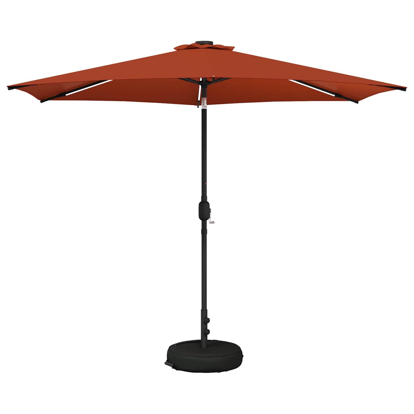 Garden Parasol with LED Lights and Base 300 x 300 cm Polyester