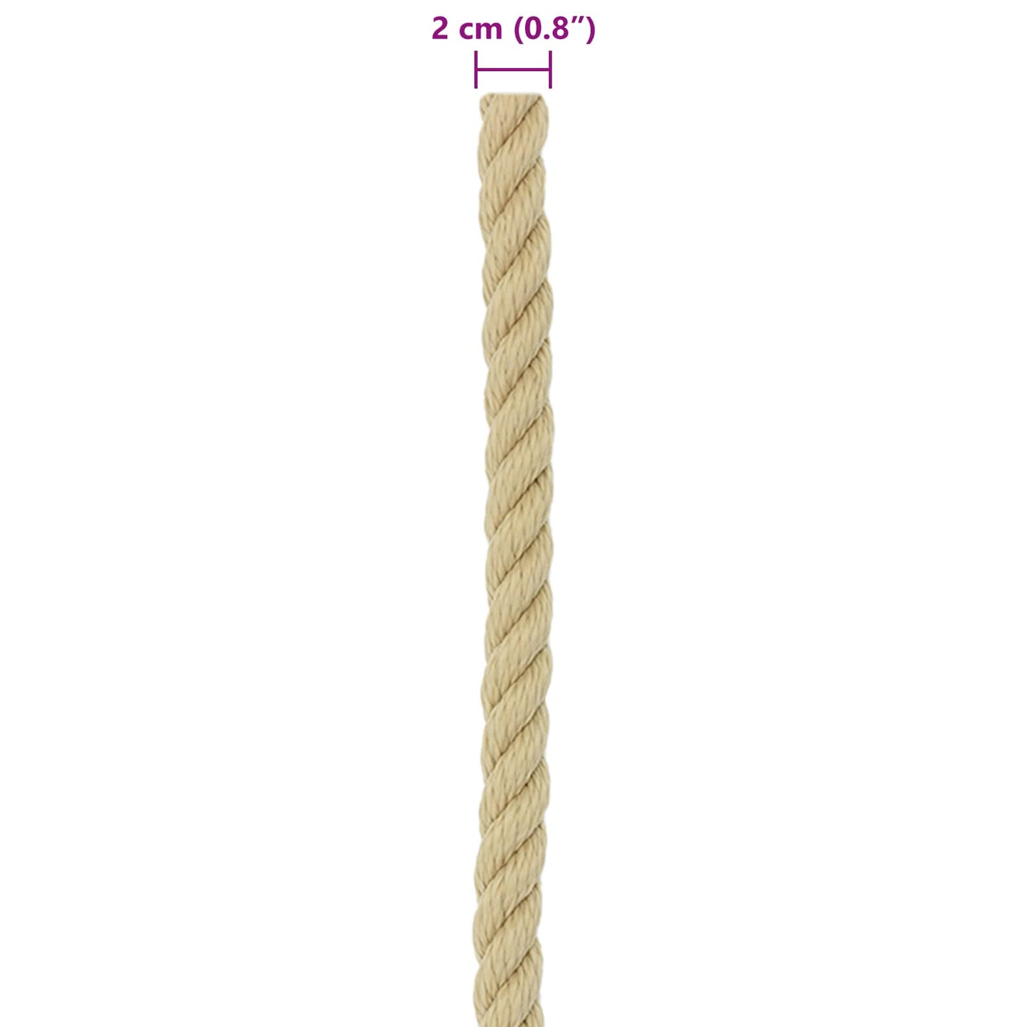 Boat Rope 2 mm 50 m Natural