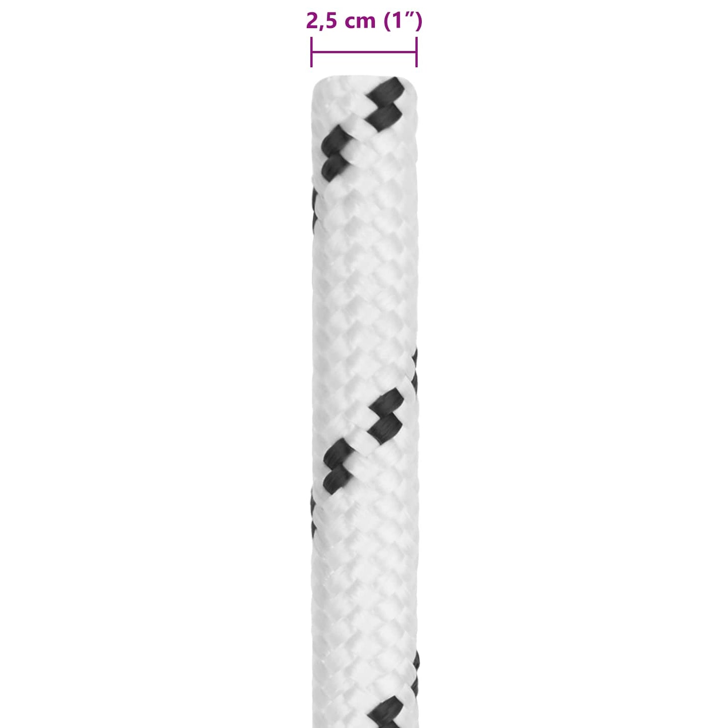 Boat Rope 2.5 mm 50 m White Polyester