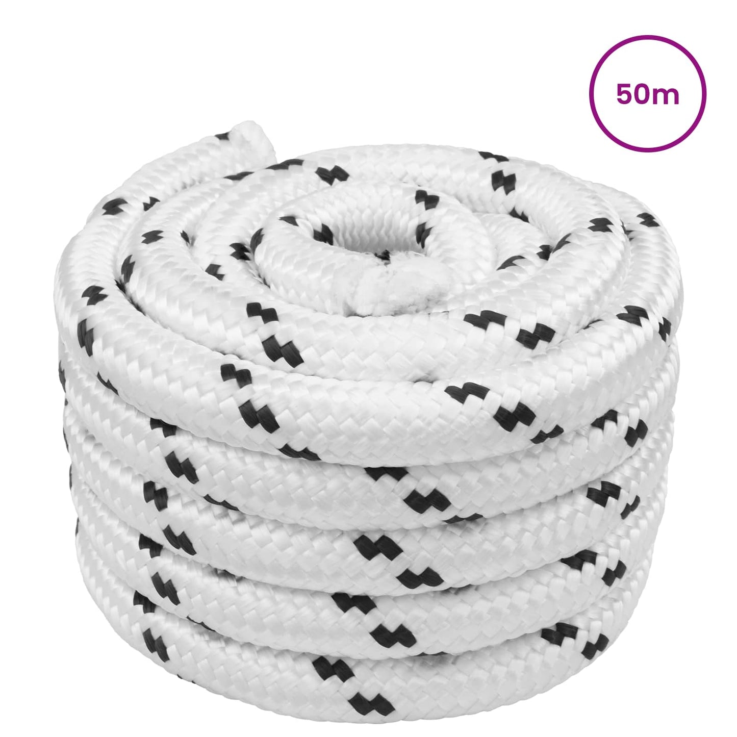 Boat Rope 2.5 mm 50 m White Polyester