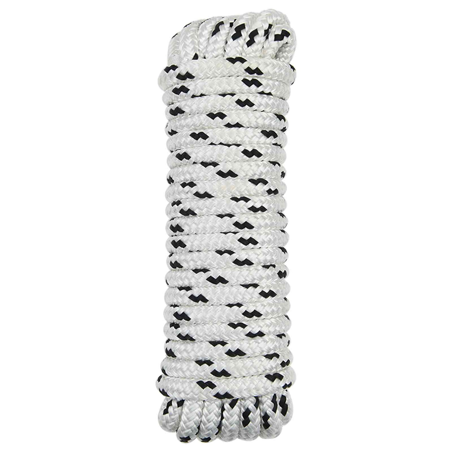 Boat Rope 12 mm 15 m White and Black Polyester
