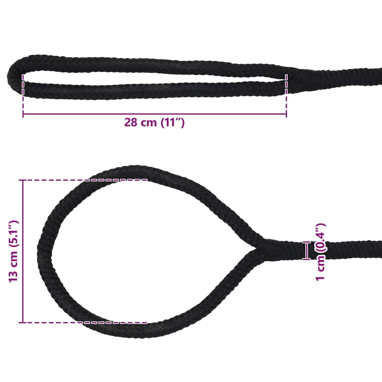 Boat Rope 10 mm 12 m Black Polyester