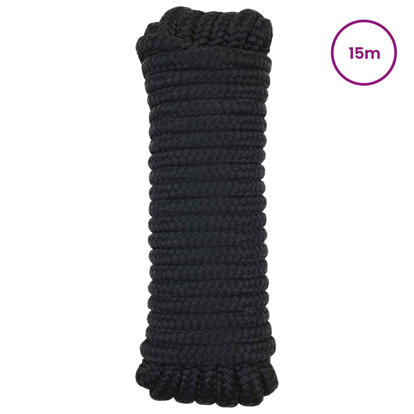 Boat Rope 2 mm 15 m Black Polyester
