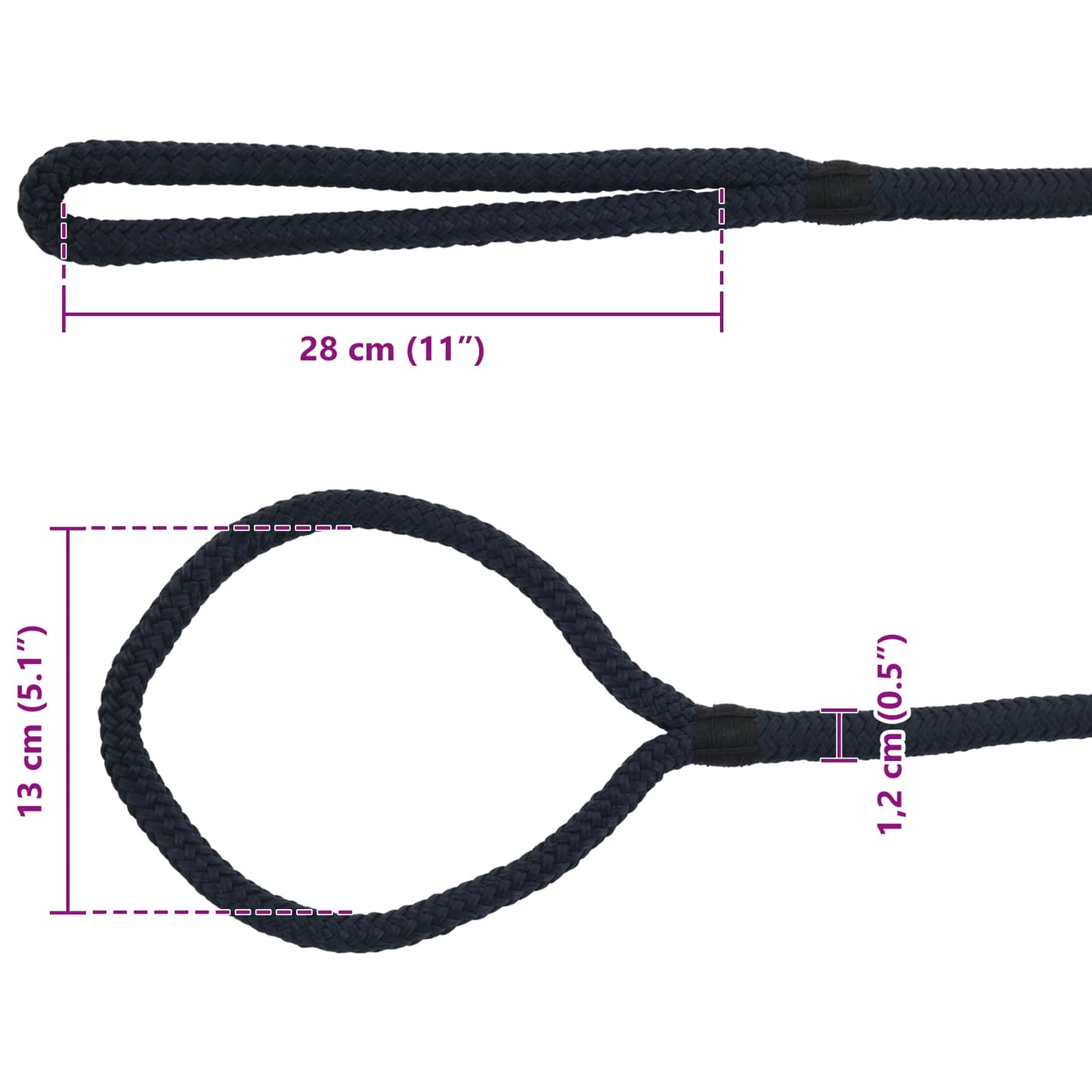 Boat Rope 12 mm 6 m Royal Blue Polyester