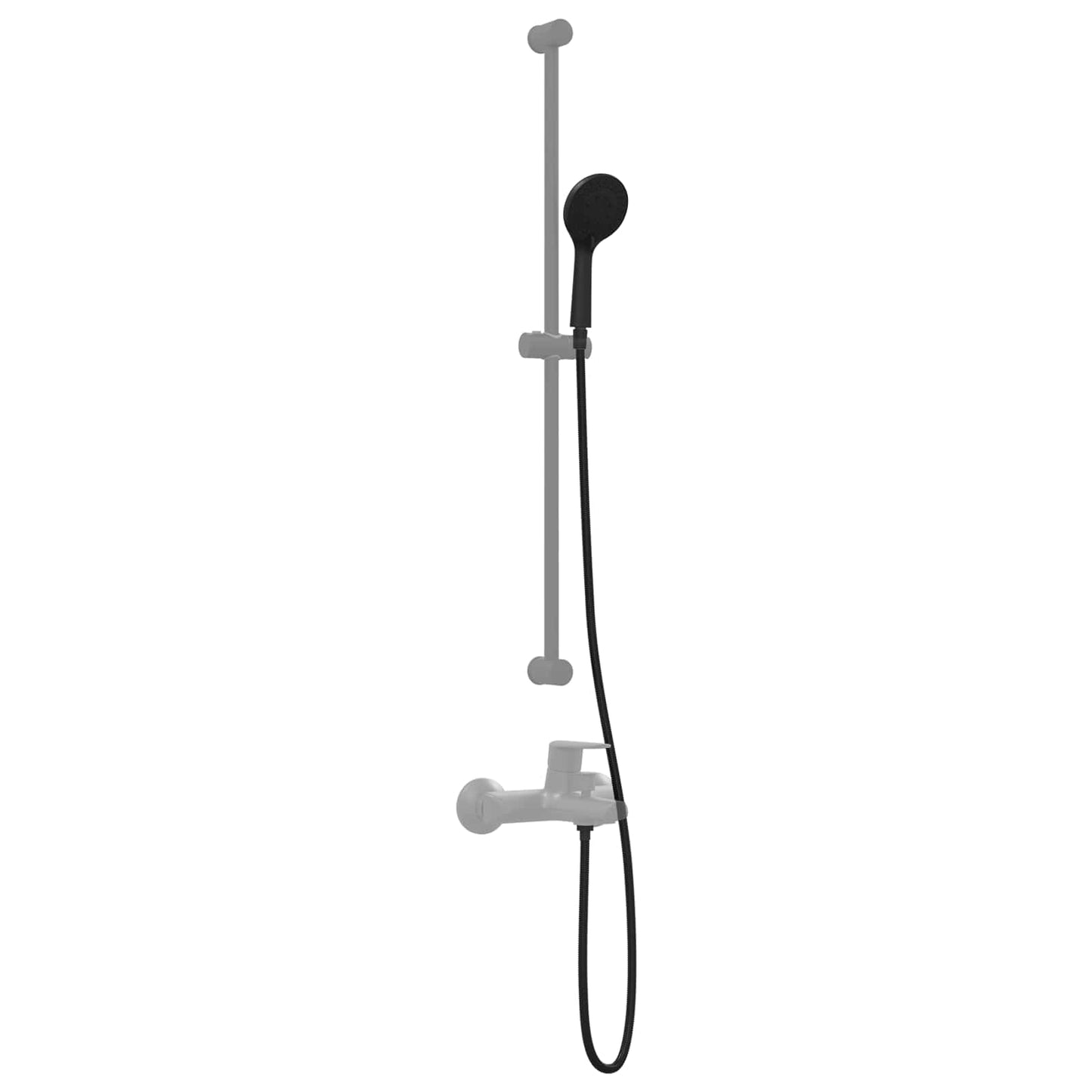 Shower Head Set Black 150 cm Stainless Steel