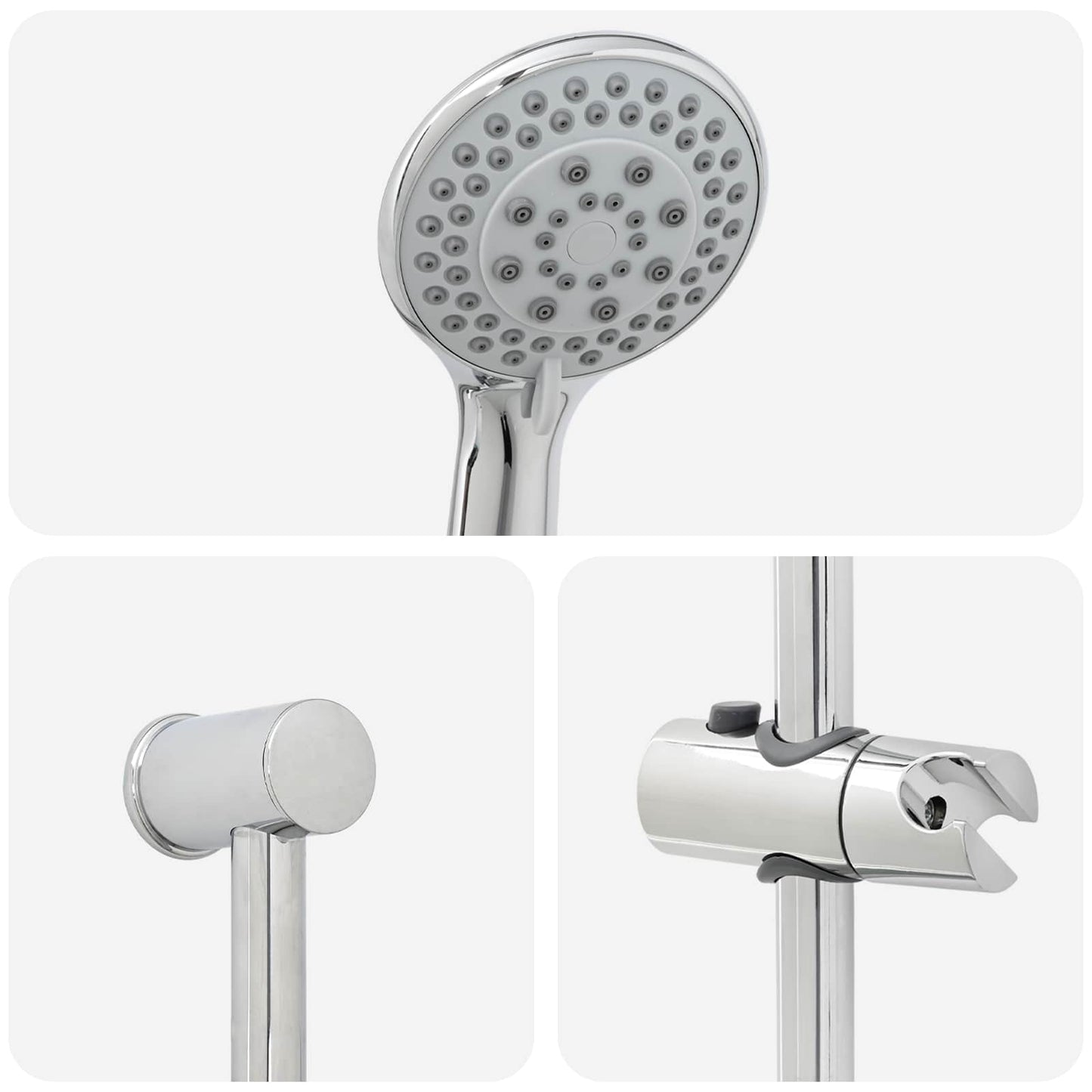 Shower System Set Chrome 70 cm Stainless Steel