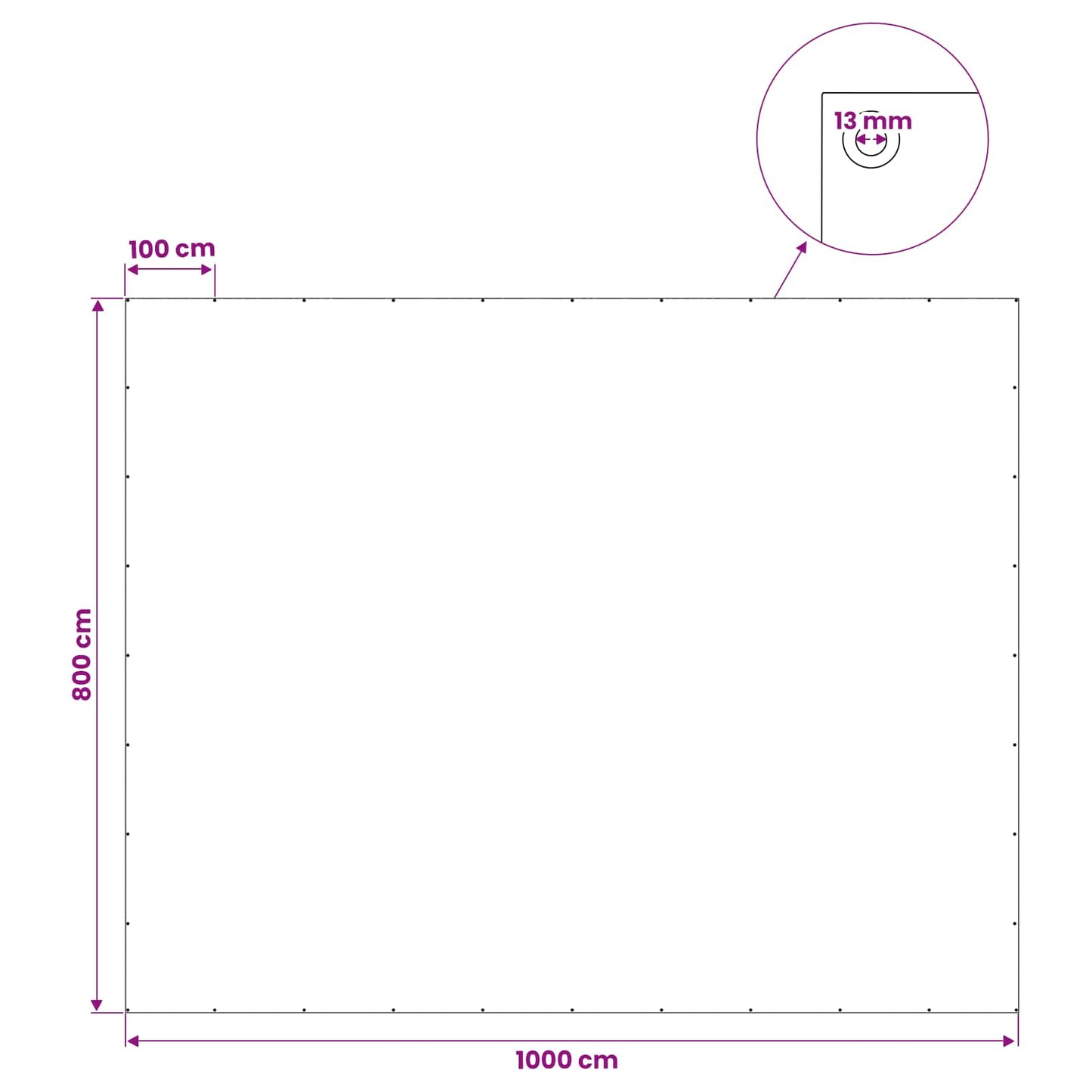 Tarpaulin with Eyelets Green 8 x 10 m 260 gsm PE