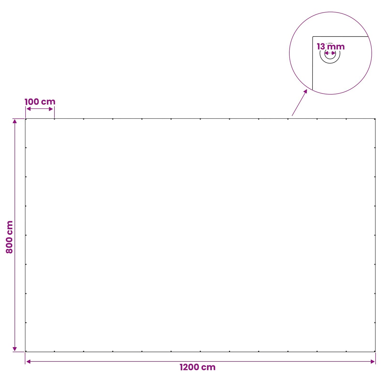 Tarpaulin with Eyelets White 8 x 12 m 180 gsm PE