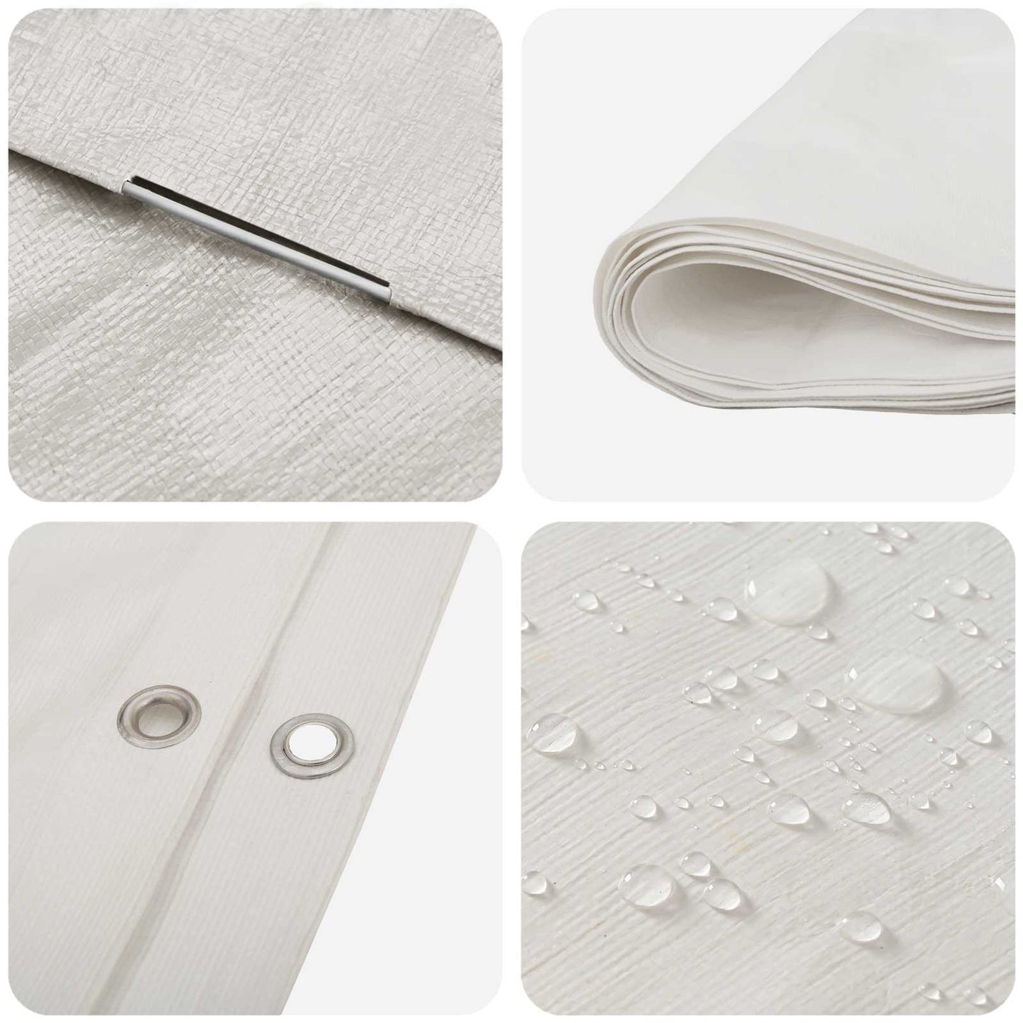 Tarpaulin with Eyelets White 2 x 3 m 260 gsm PE