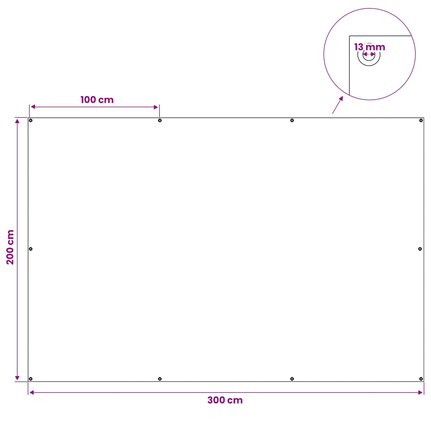 Tarpaulin with Eyelets White 2 x 3 m 260 gsm PE