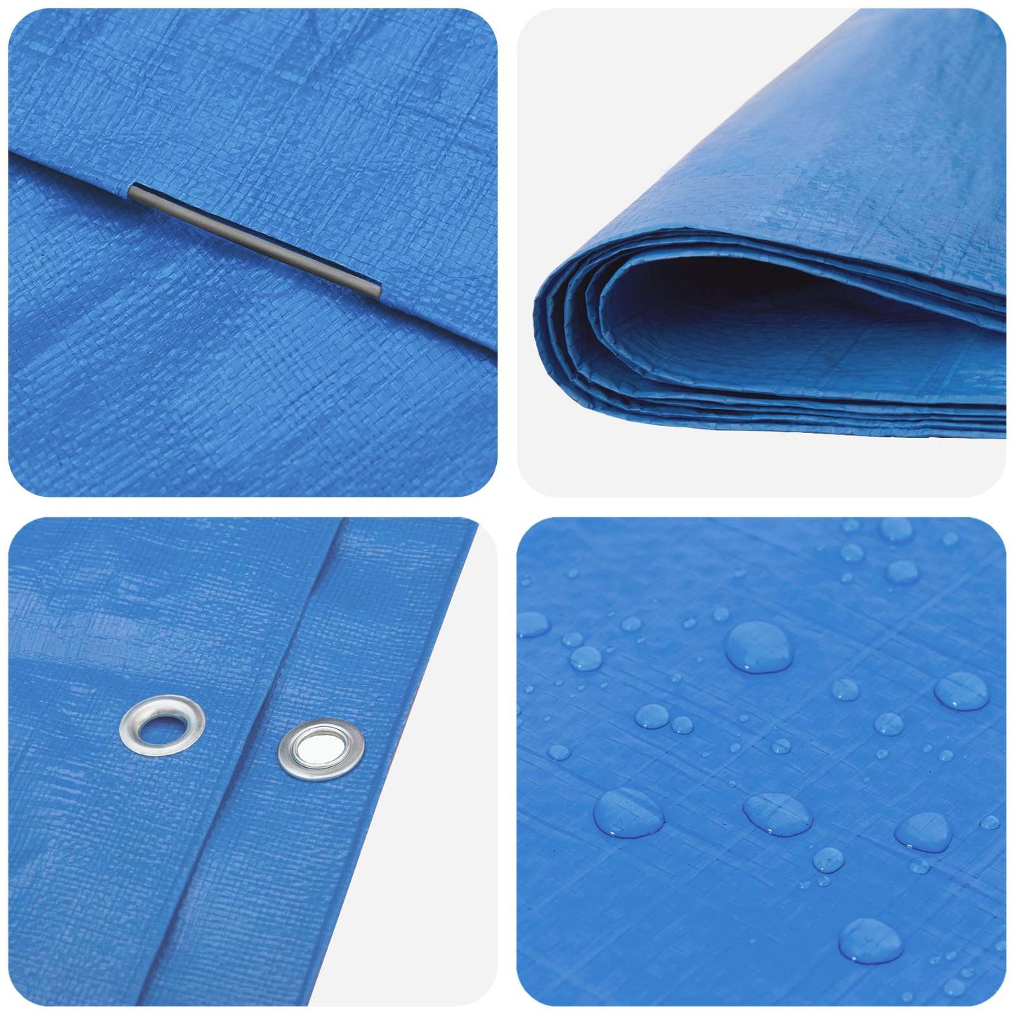 Tarpaulin with Eyelets Blue 6 x 8 m 90 gsm PE