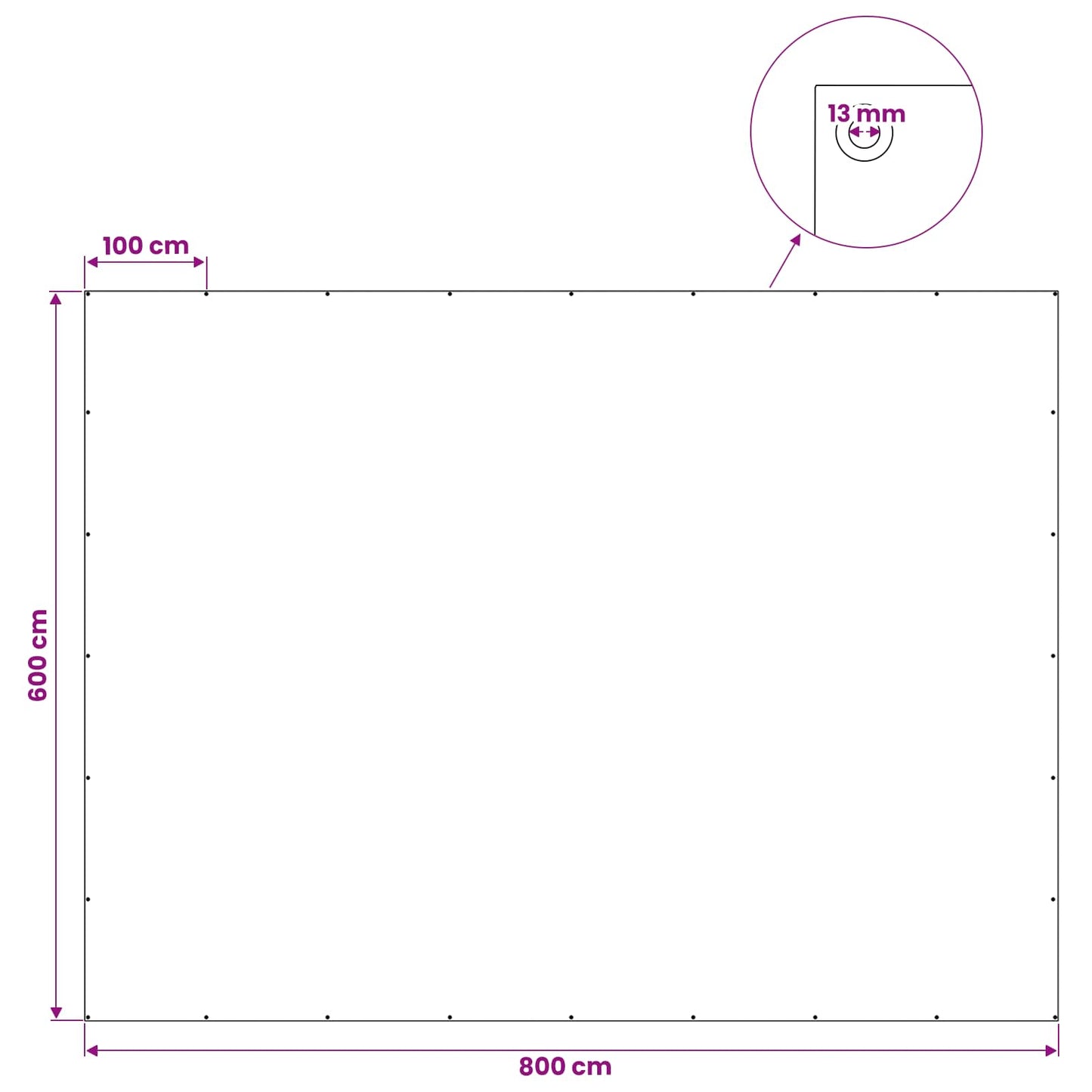 Tarpaulin with Eyelets Blue 6 x 8 m 90 gsm PE
