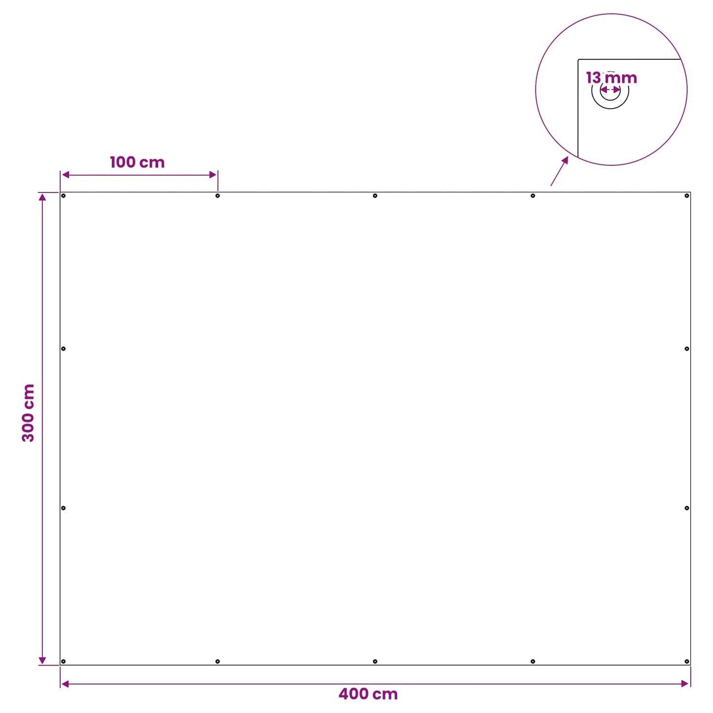 Tarpaulin with Eyelets Blue 3 x 4 m 260 gsm PE