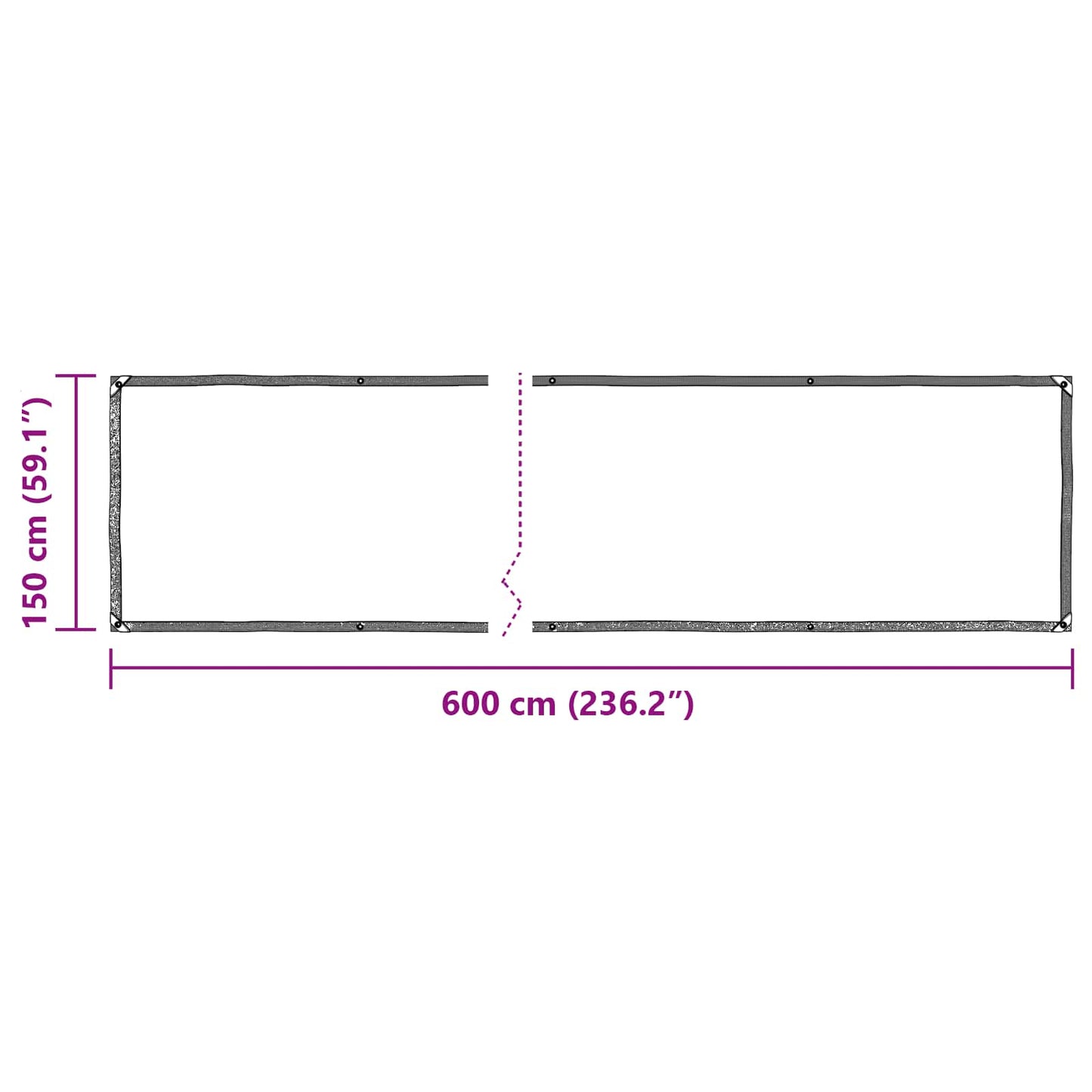 Tarpaulin Transparent 6 x 1.5 m PE