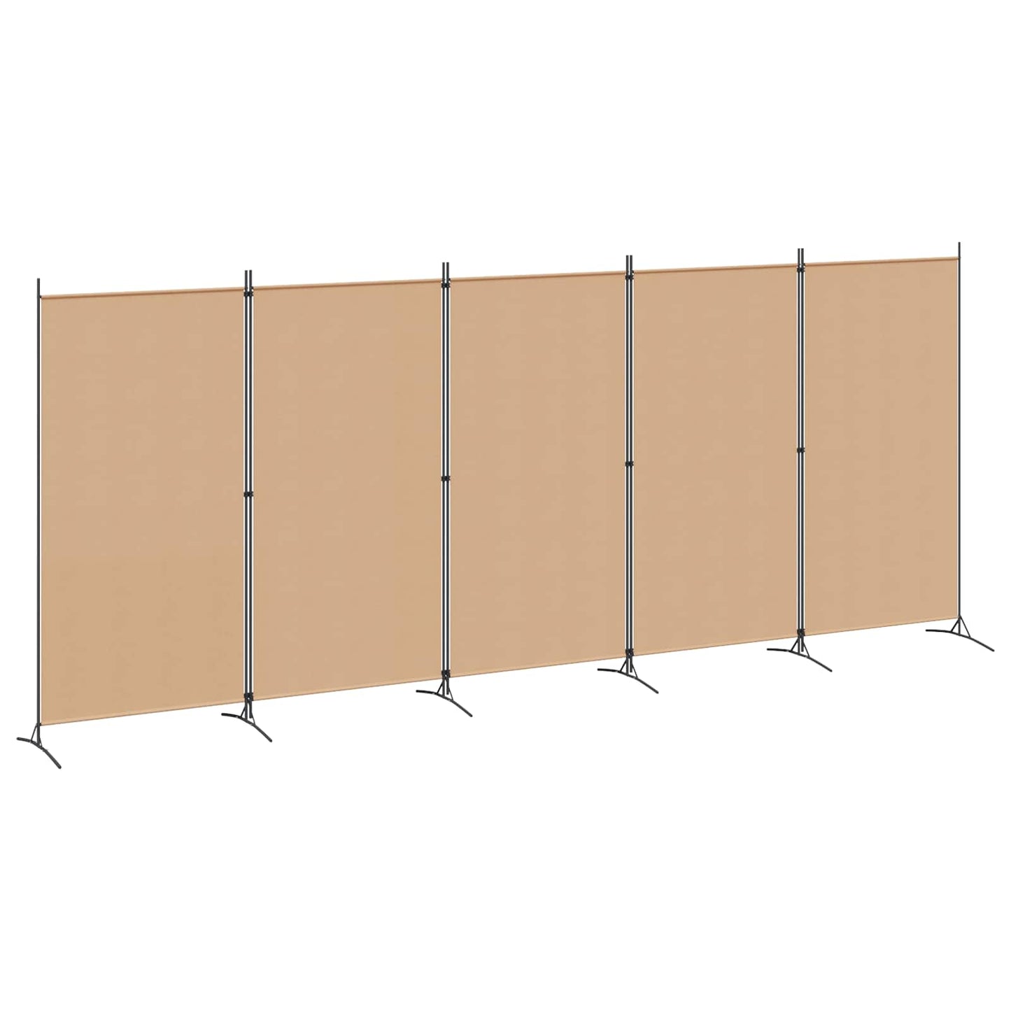 5-Panel Room Divider Beige 433 x 180 cm Fabric