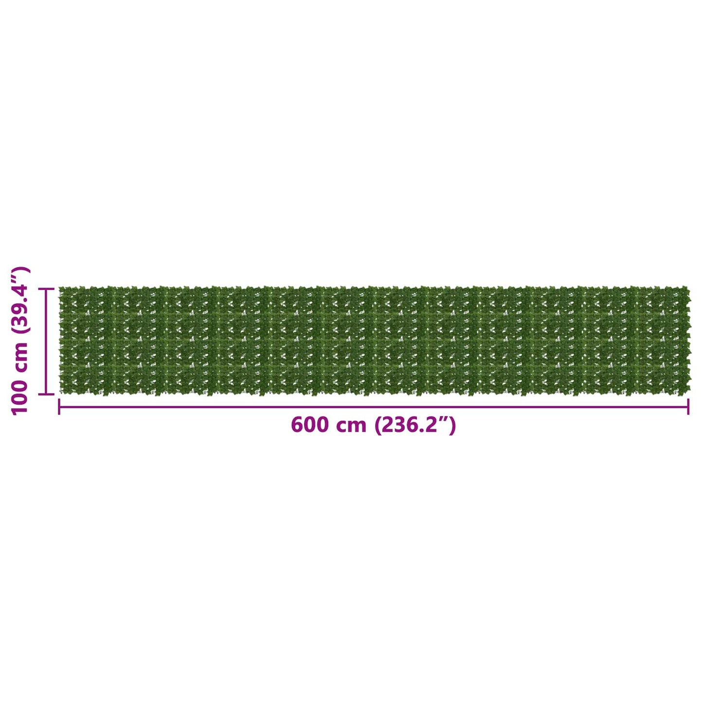 Balcony Screen with Leaves Green 600 x 100 cm