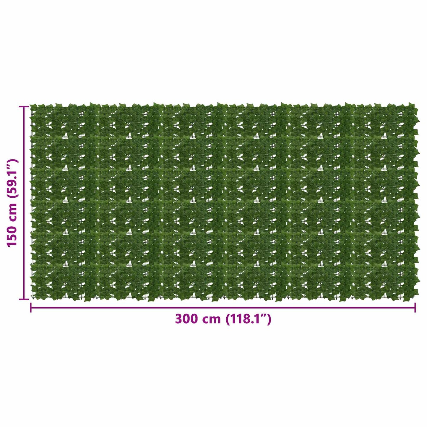 Balcony Screen with Leaves 300 x 150 cm Polyethylene and Fabric