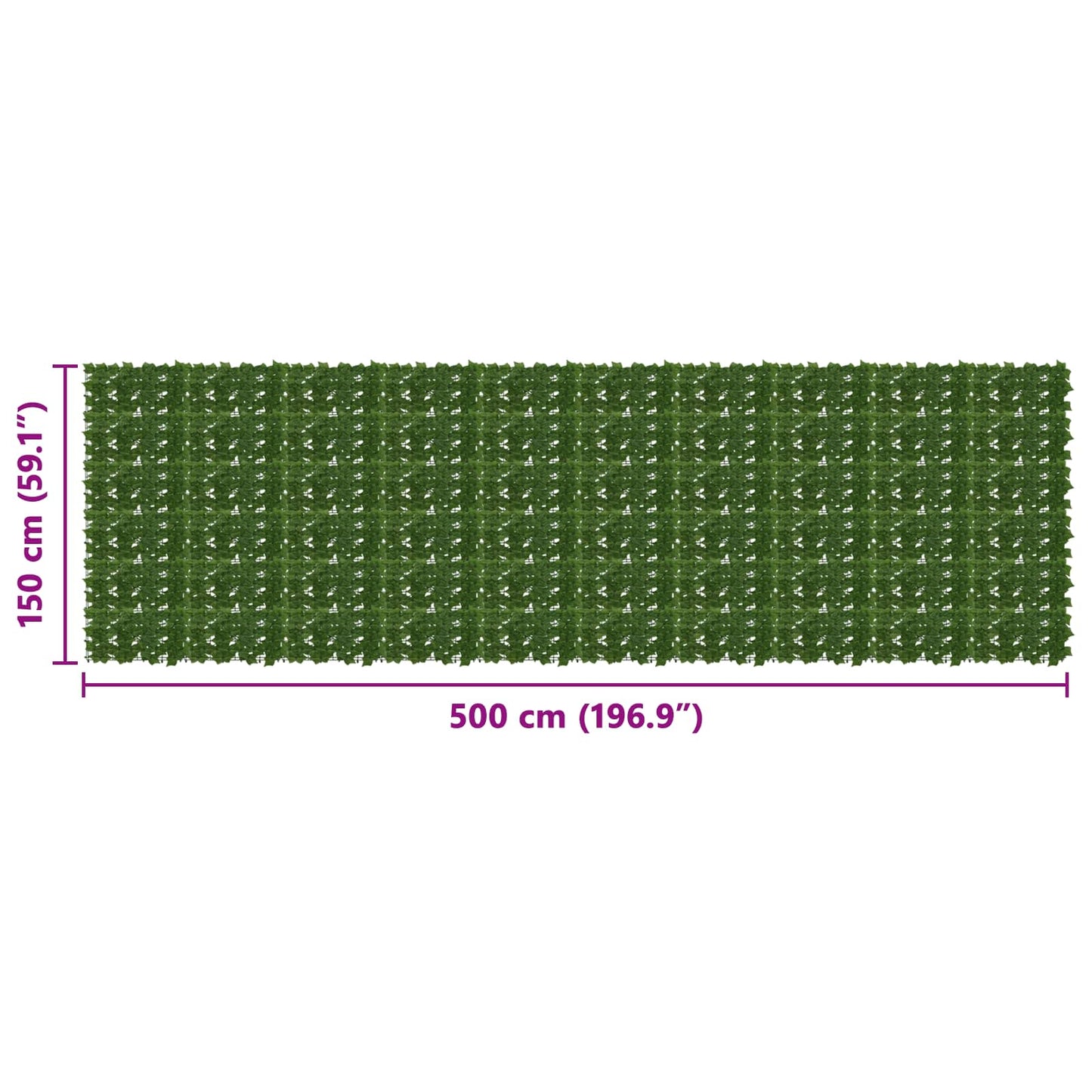 Balcony Screen with Leaves Green 500 x 150 cm