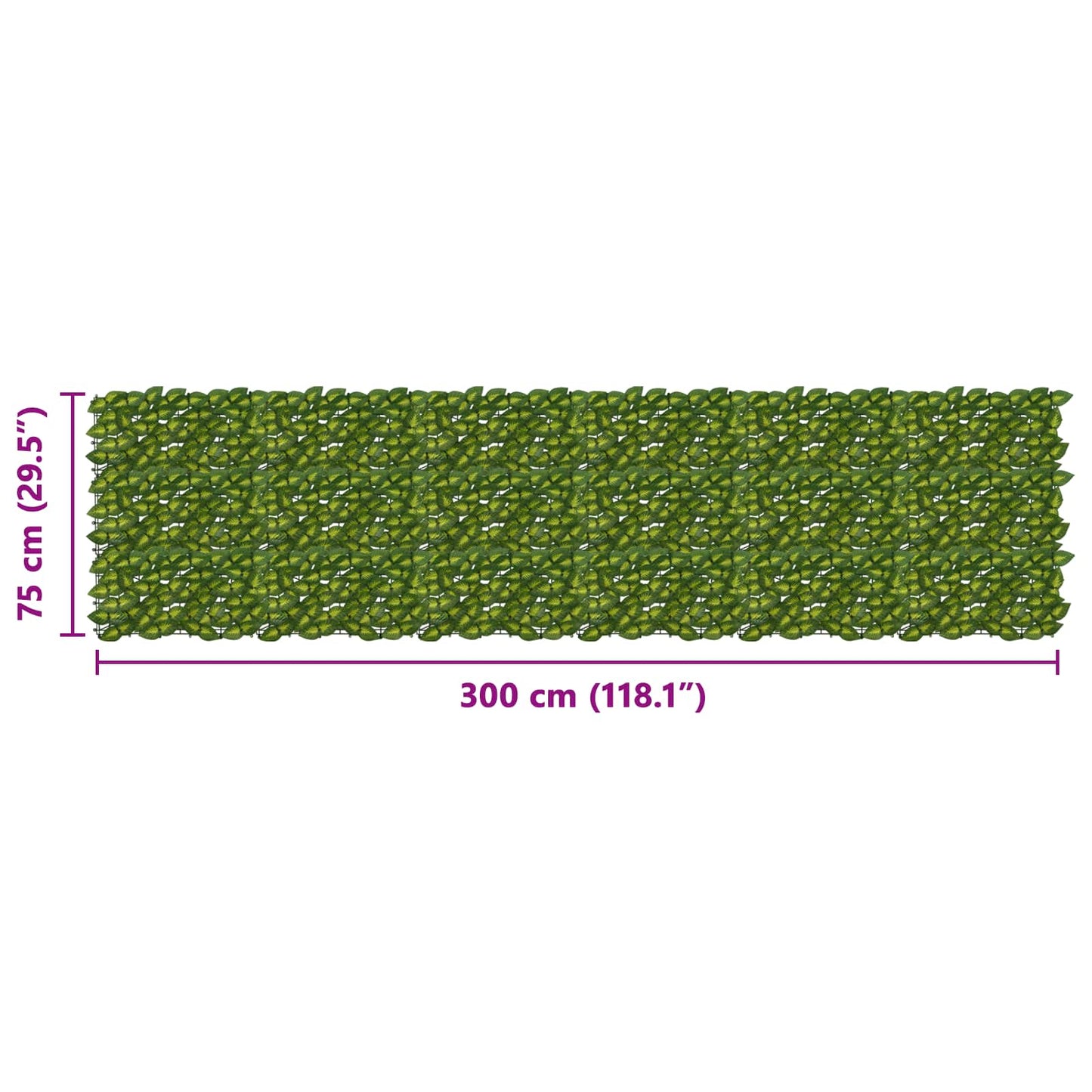 Balcony Screen with Leaves Green and Yellow 300 x 75 cm