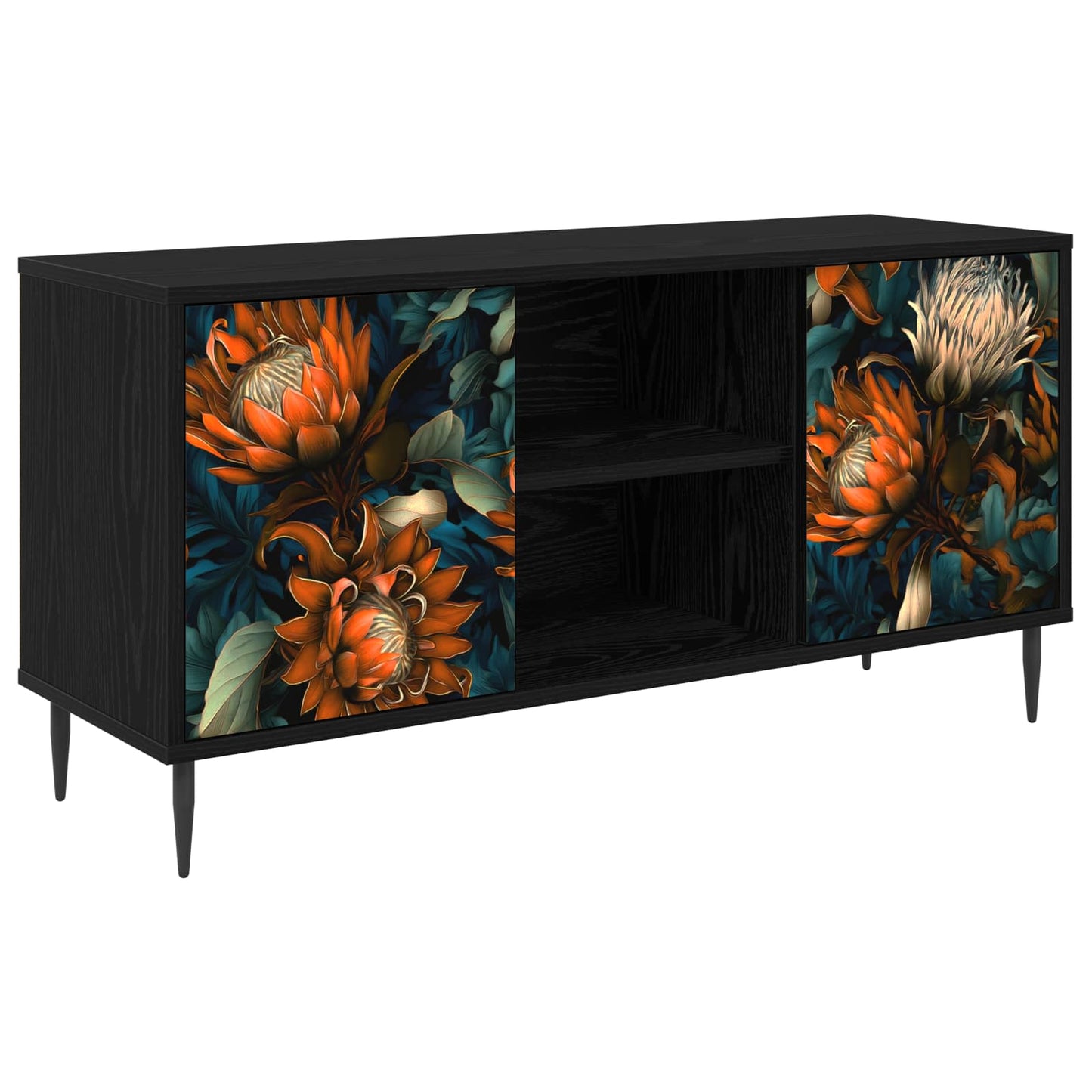 TV Cabinet LOCHEM 102 x 33 x 51 cm Black Oak Engineered Wood