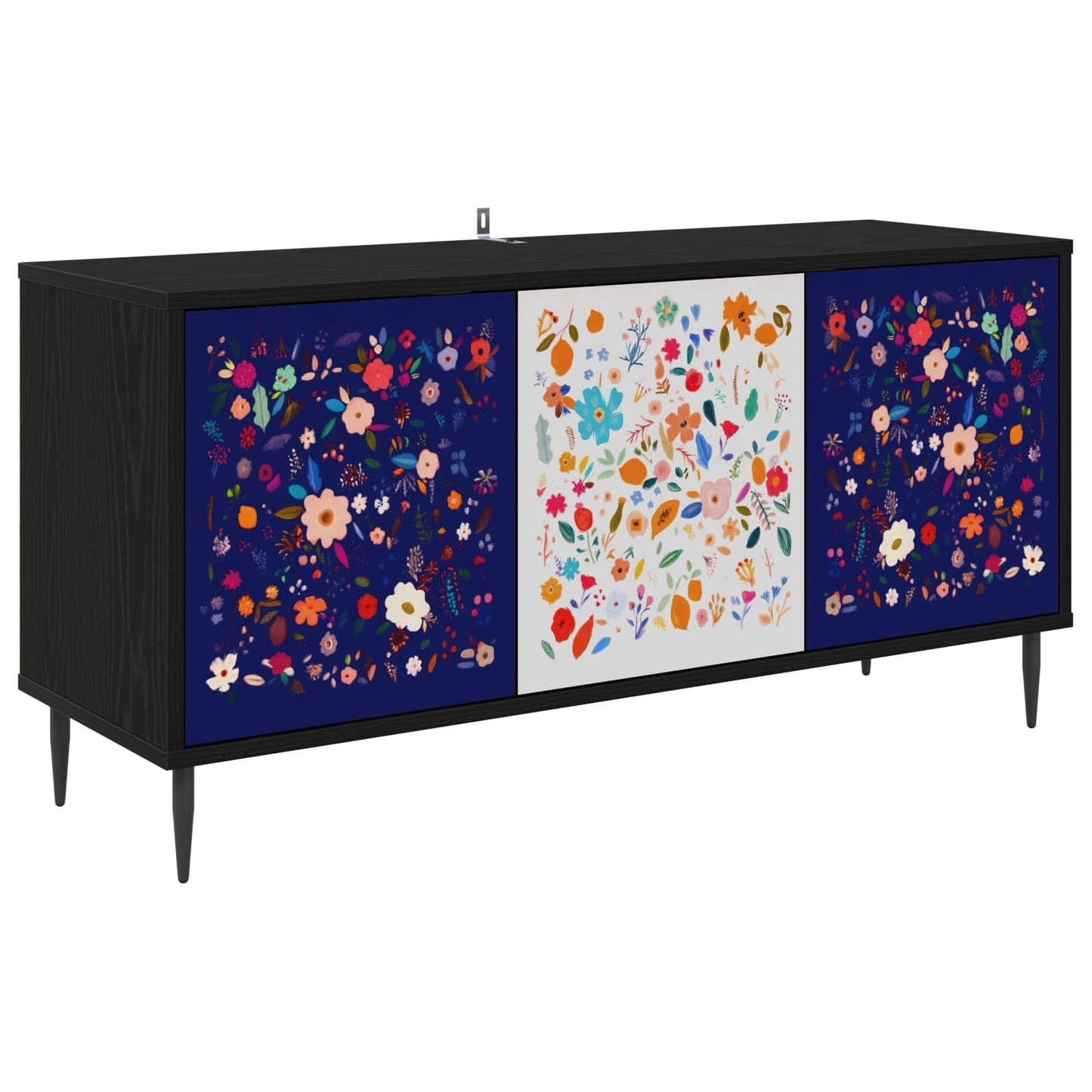 TV Cabinet MAINZ 102 x 33 x 51 cm Black Oak Engineered Wood