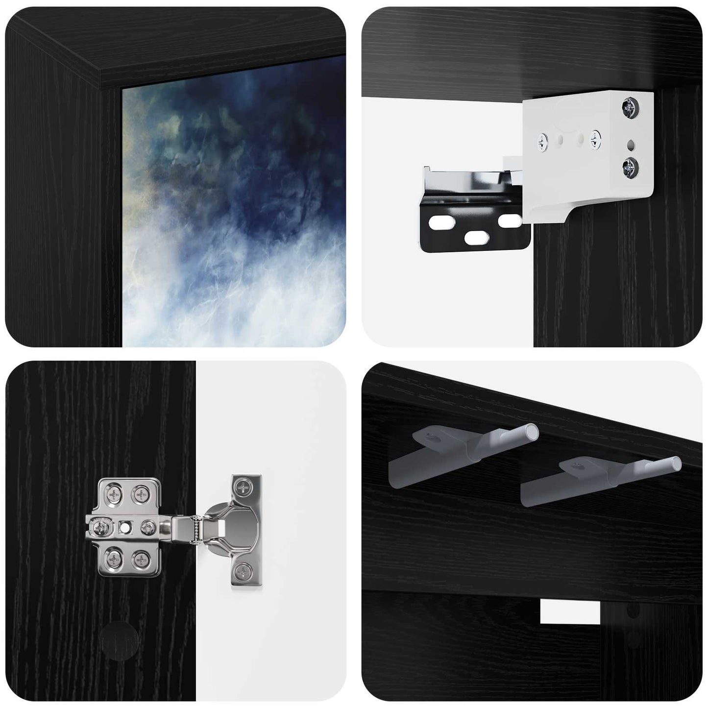 Wall-mounted TV Cabinet RAALTE 102 x 33 x 40 cm Black Oak