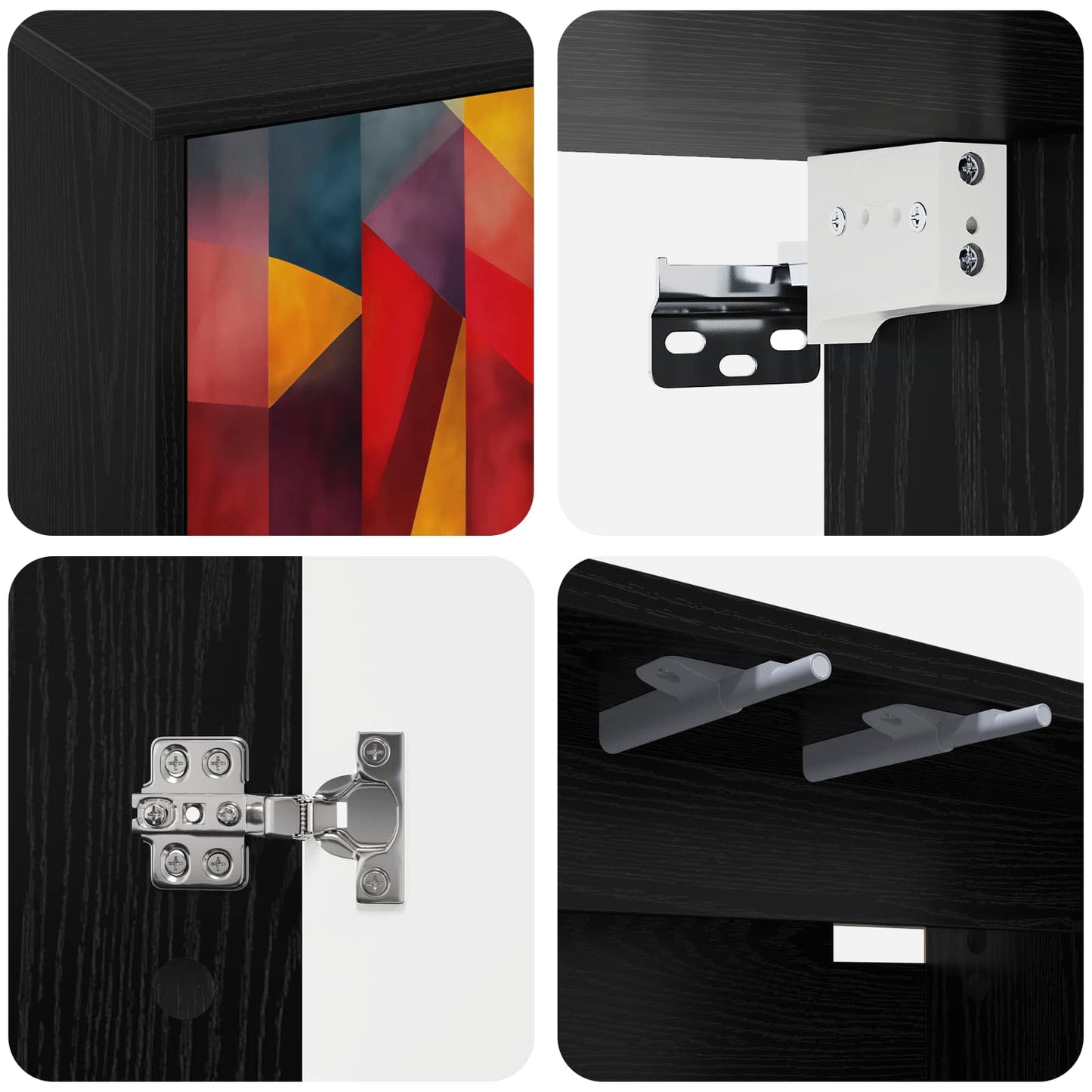 Wall-mounted TV Cabinet HEESCH 102 x 33 x 40 cm Black Oak