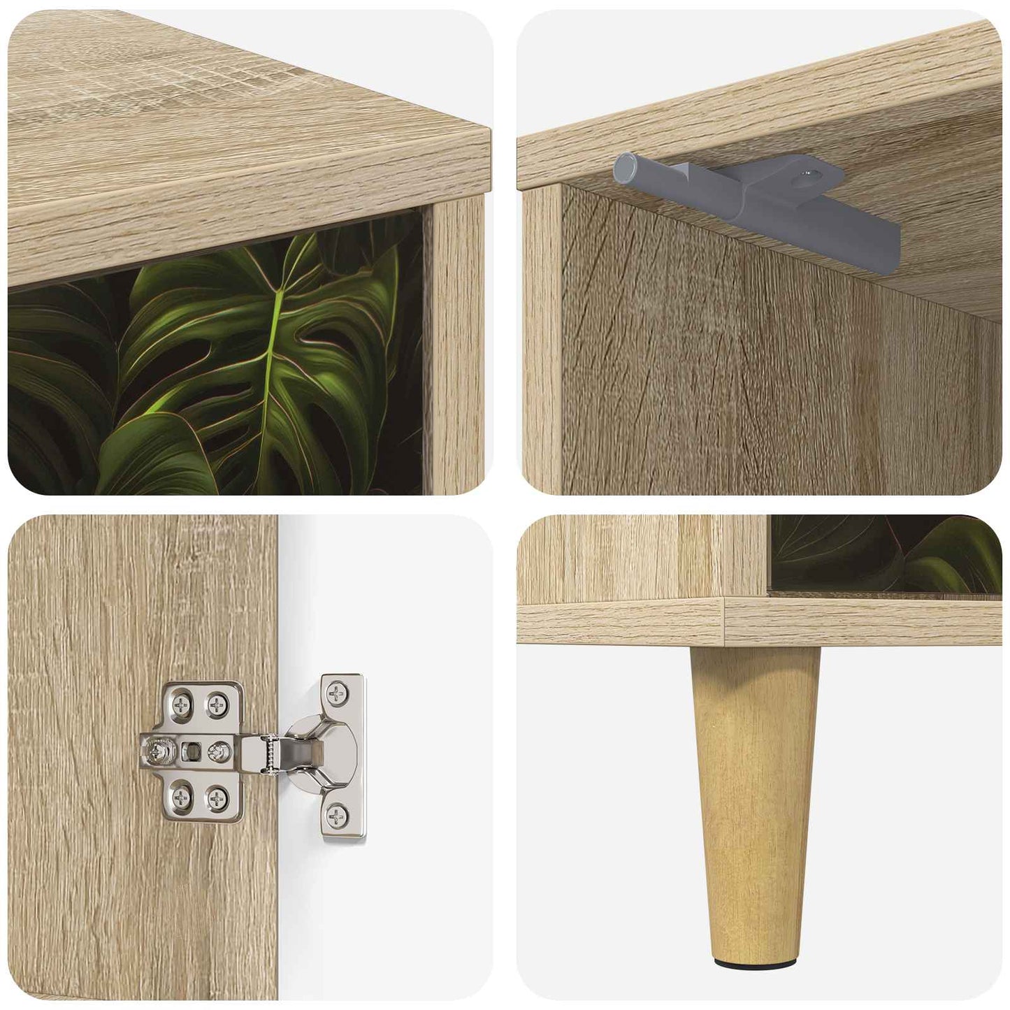 Bedside Cabinet ELBURG Sonoma Oak 36 x 33 x 50 cm