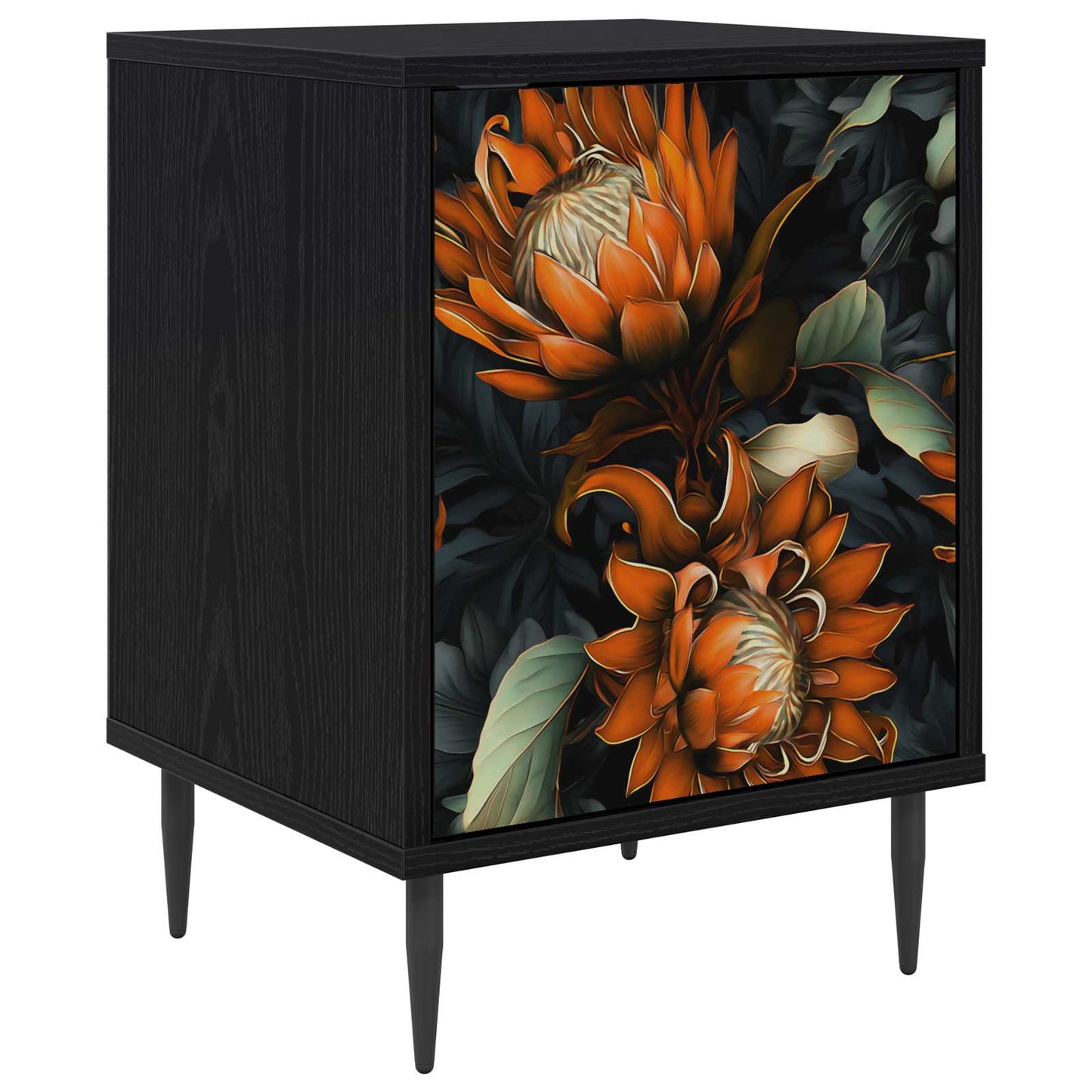 Bedside Cabinet LOCHEM Black Oak 36 x 33 x 51 cm