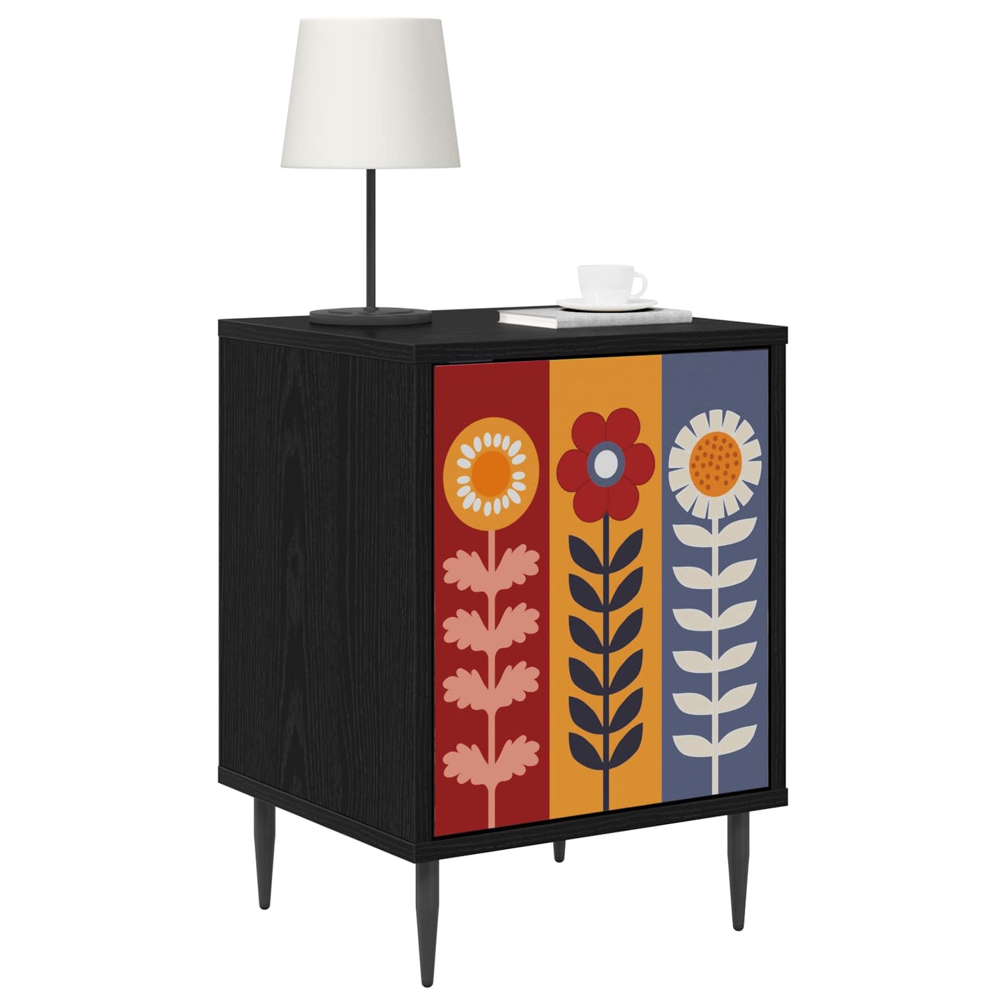 Bedside Cabinet ESSEN 2 pcs Black Oak 36 x 33 x 51 cm
