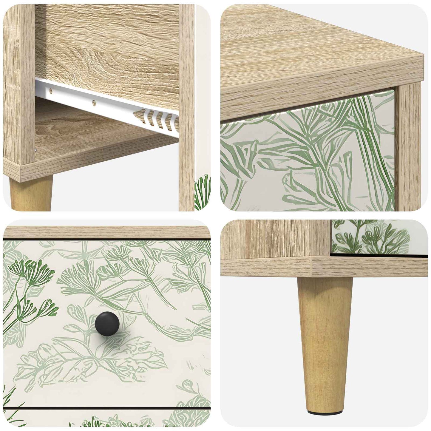 Bedside Cabinet GOTHA Sonoma Oak 36 x 33 x 60 cm