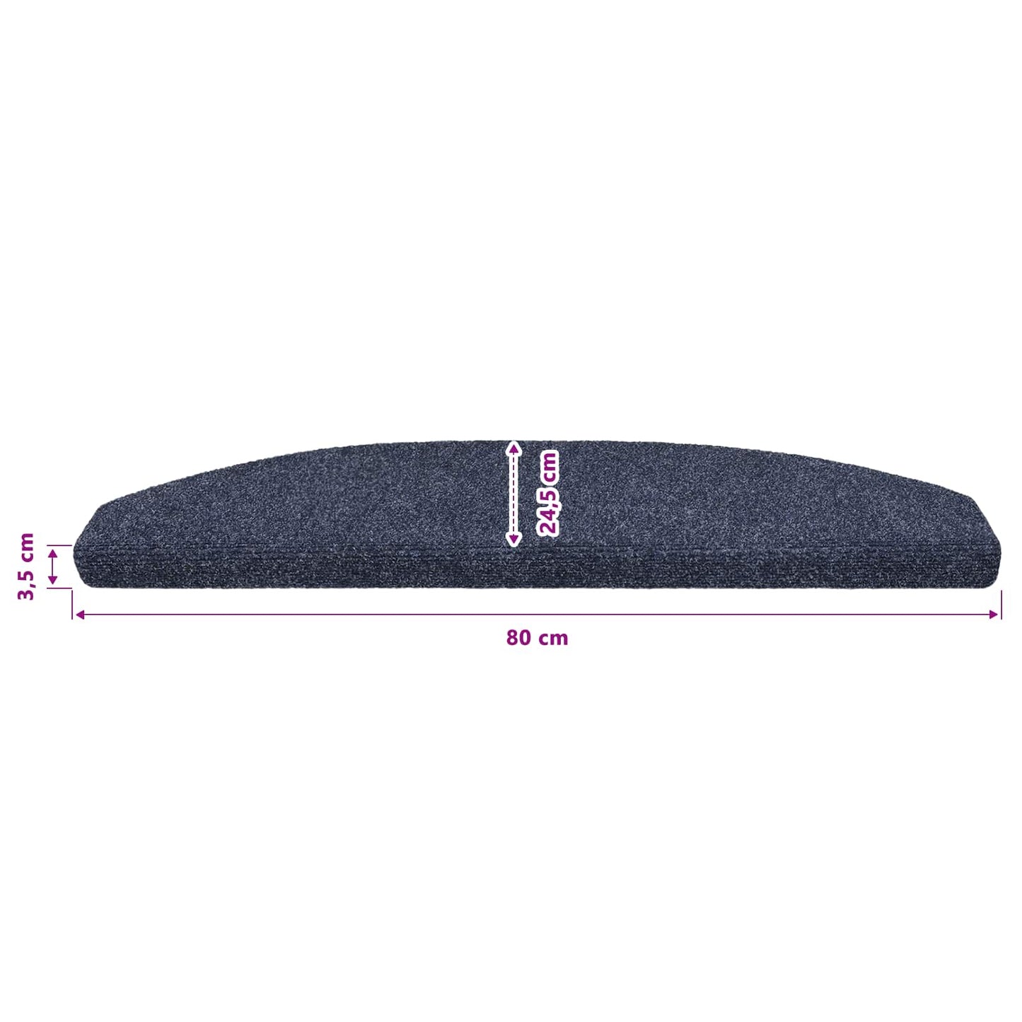 Self-adhesive Stair Mats 15 pcs 80 x 24.5 x 3.5 cm Blue