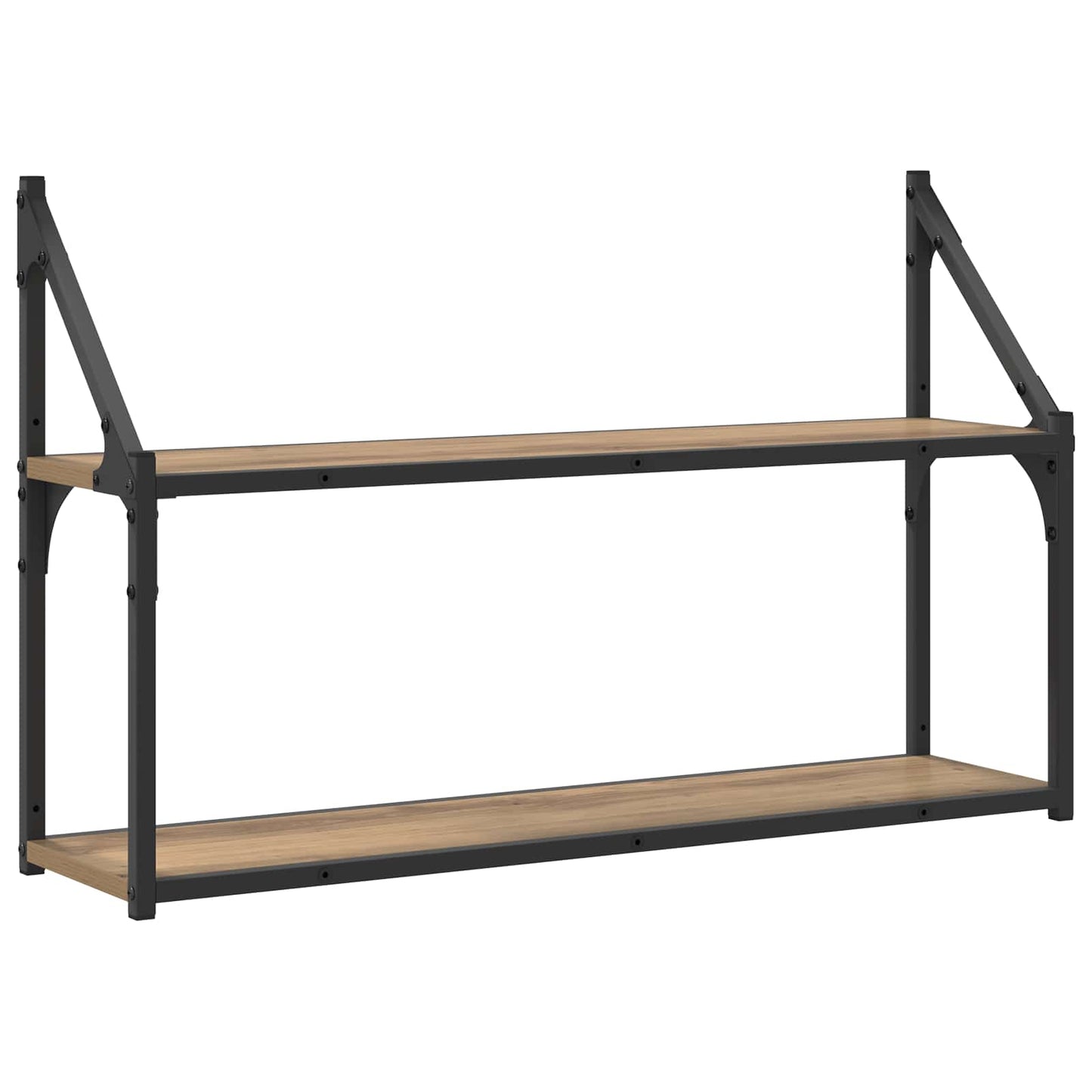 Wall Shelf Wall-Mounted Artisan oak 80 x 21 x 51 cm metal PB