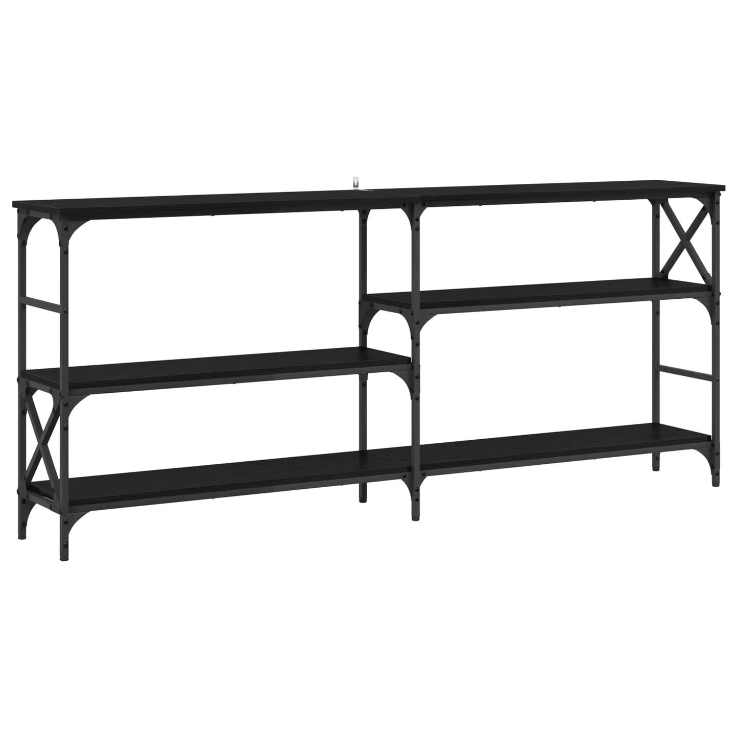 Console Table Black Oak 180 x 29 x 76.5 cm metal PB