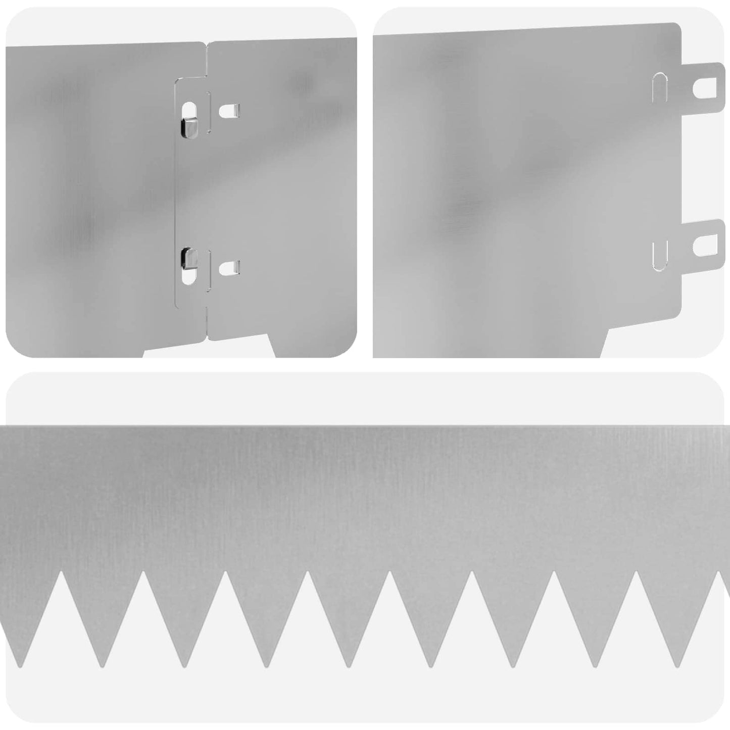 Lawn Edging 50 pcs 103 x 15 cm Steel Silver