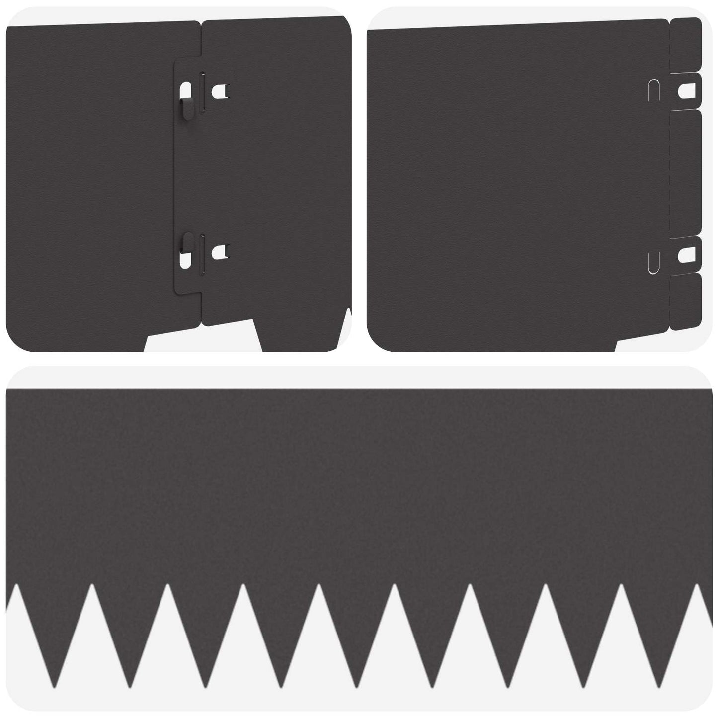 Lawn Edging 10 pcs 103 x 20 cm Steel Black