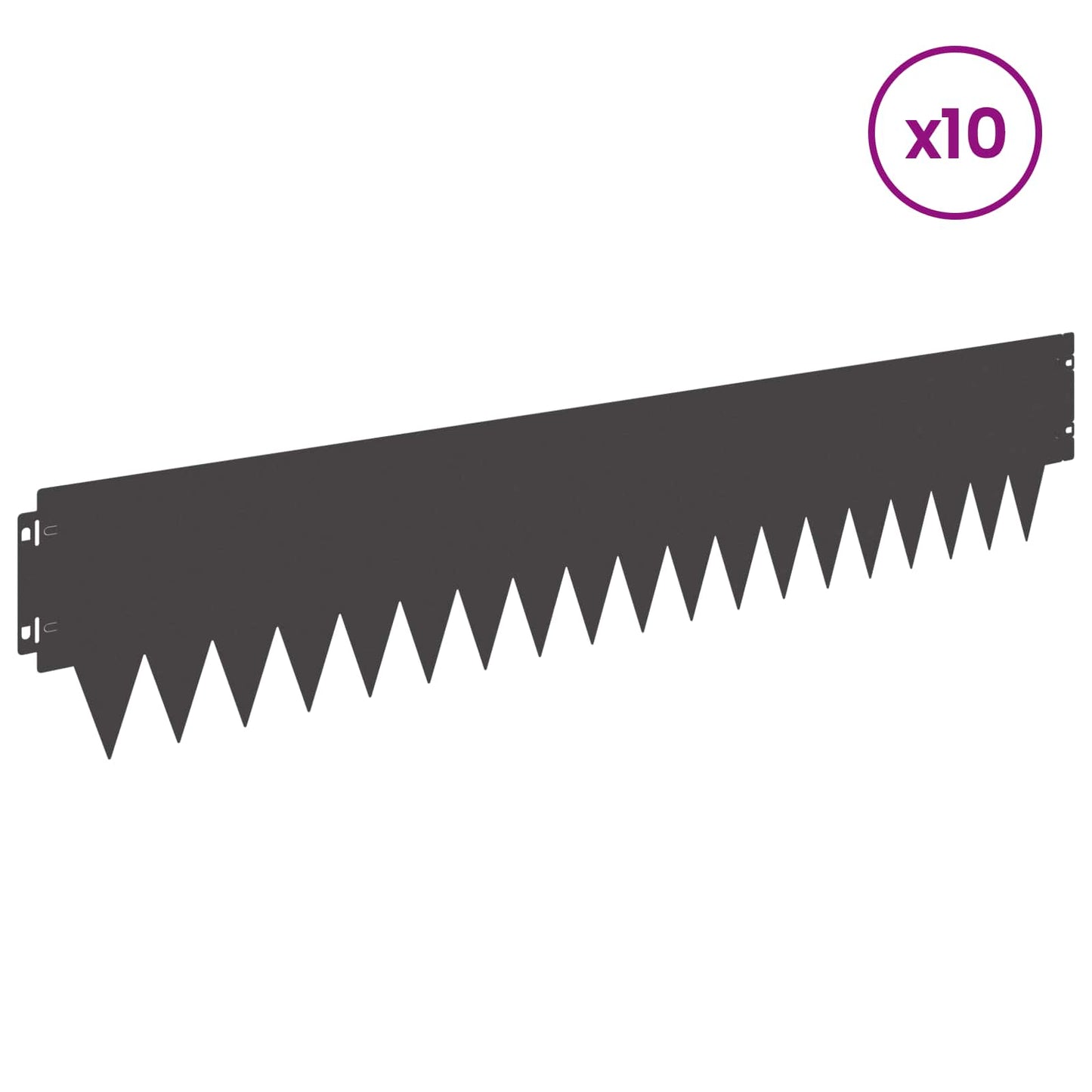 Lawn Edging 10 pcs 103 x 20 cm Steel Black
