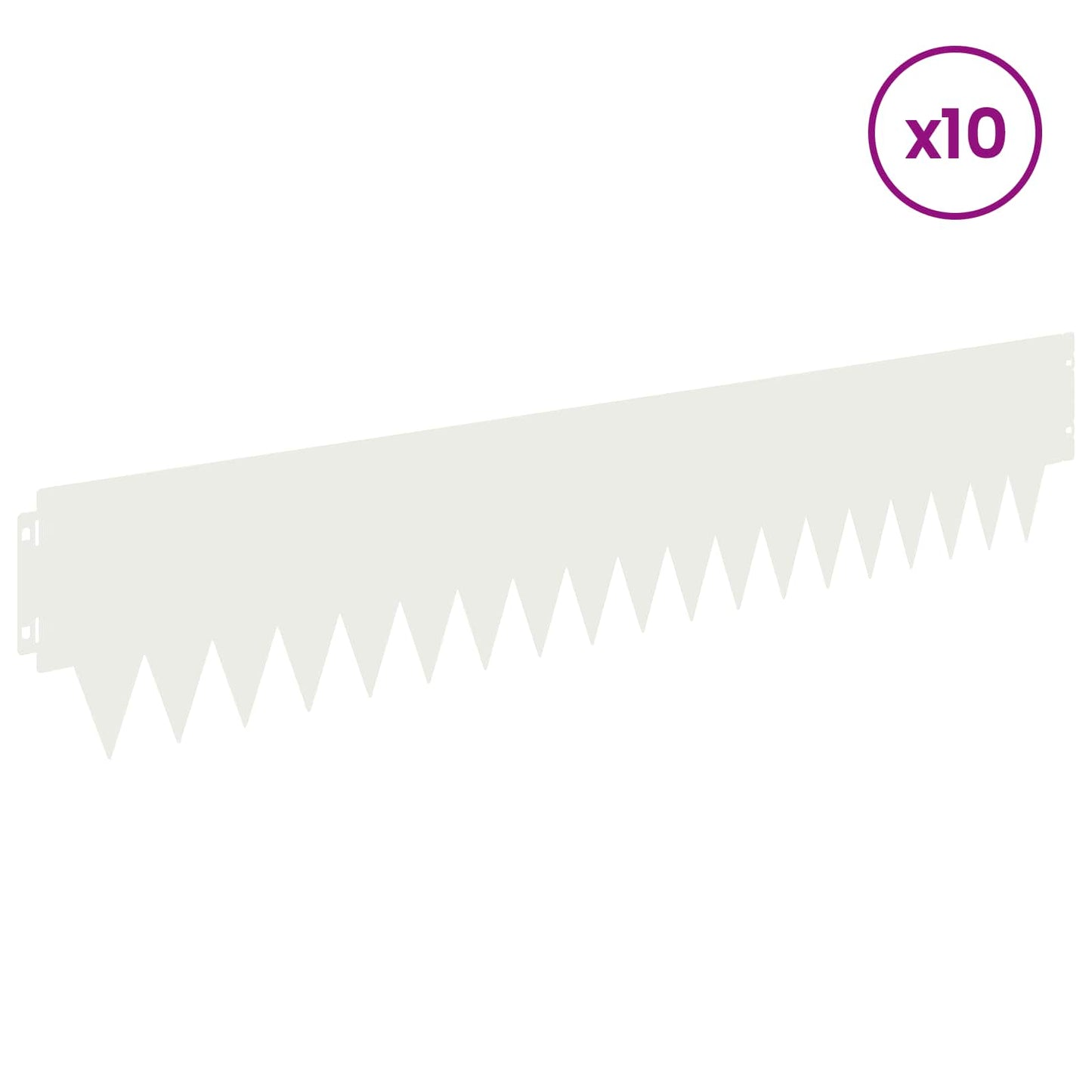 Lawn Edging 10 pcs 103 x 20 cm Steel White