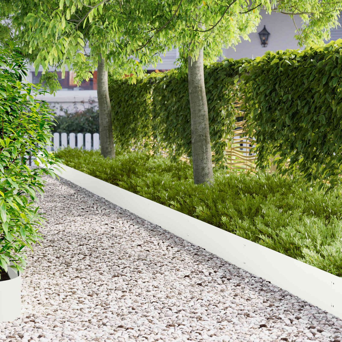 Lawn Edging 20 pcs 103 x 25 cm Steel White