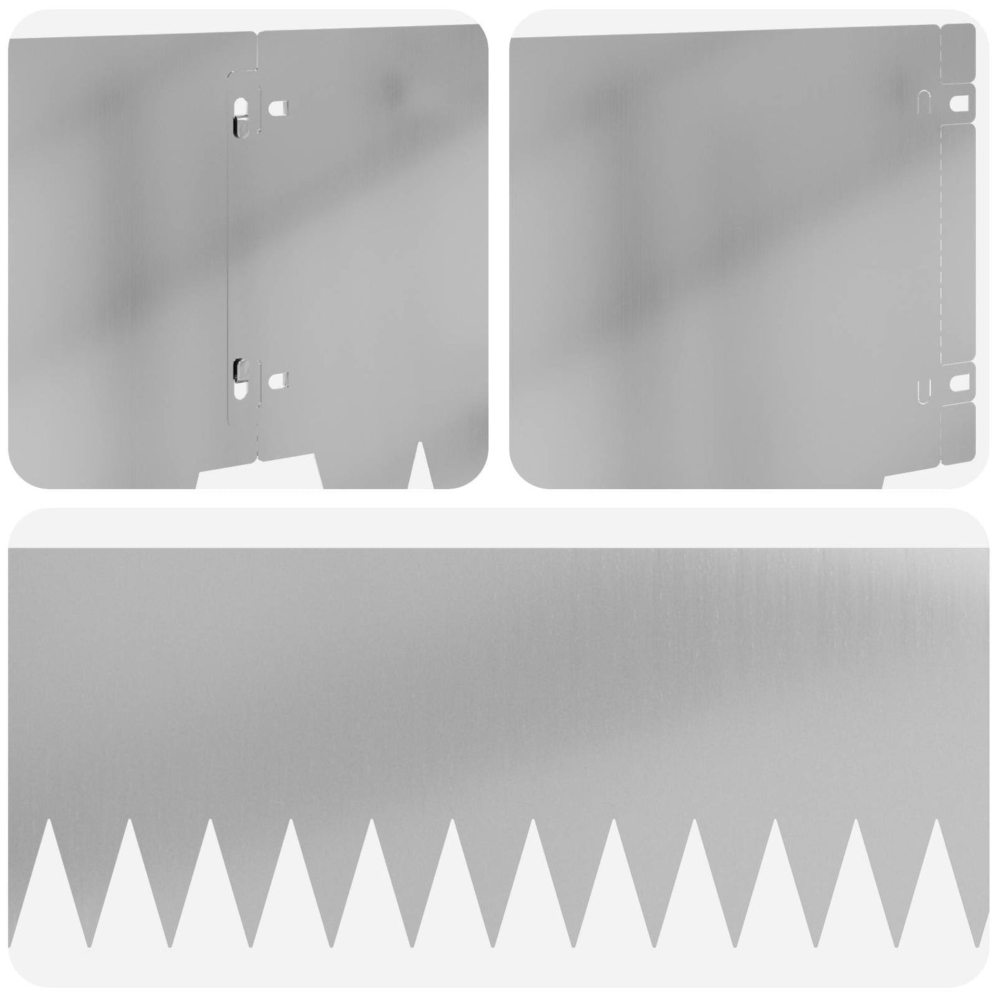 Lawn Edging 30 pcs 103 x 25 cm Steel Silver