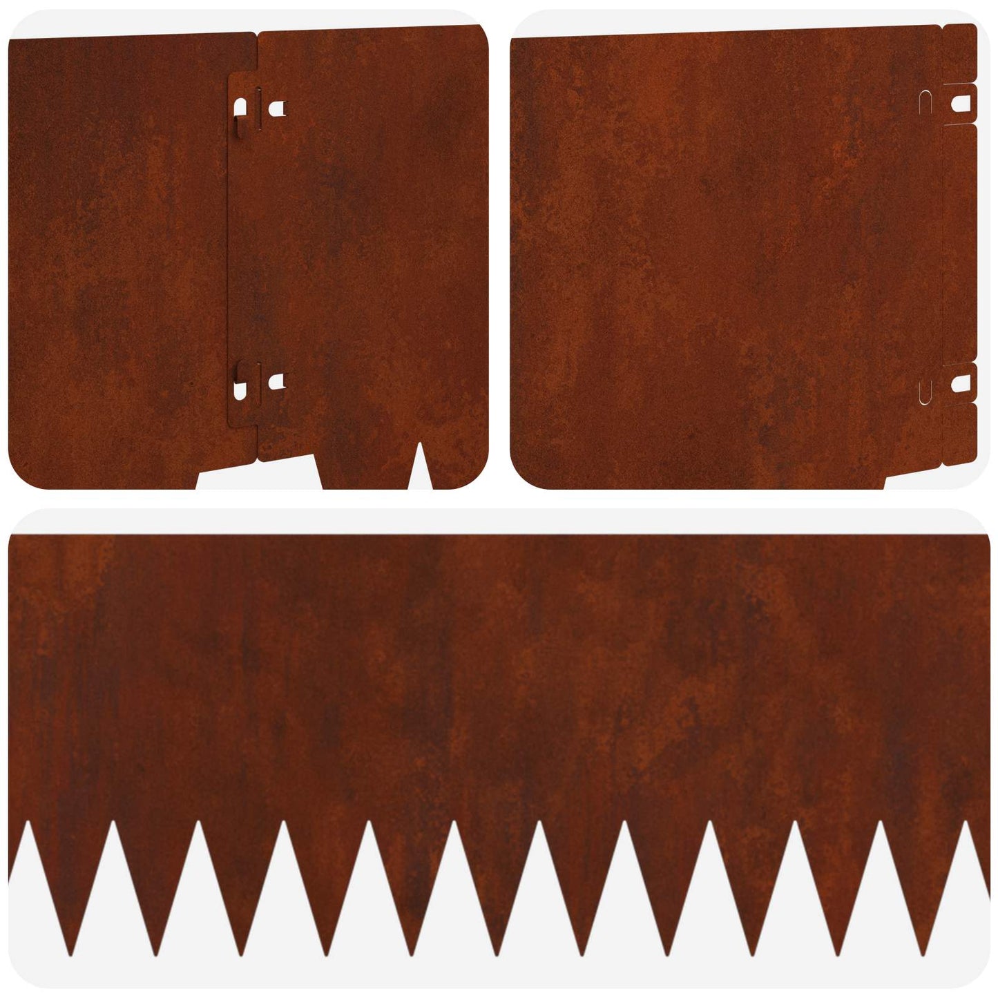 Lawn Edging 30 pcs 103 x 25 cm Steel Rusty
