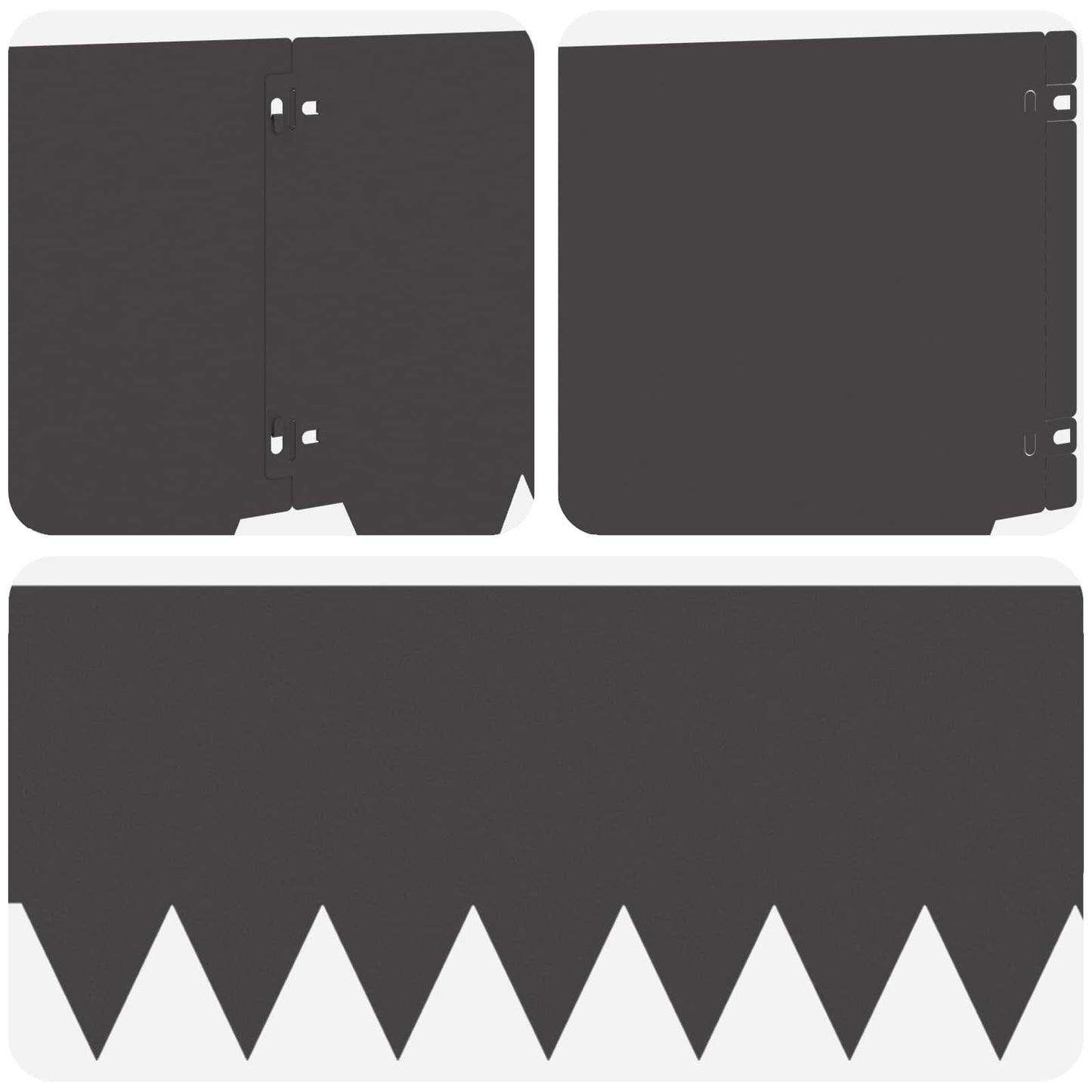 Lawn Edging 10 pcs 103 x 30 cm Steel Black