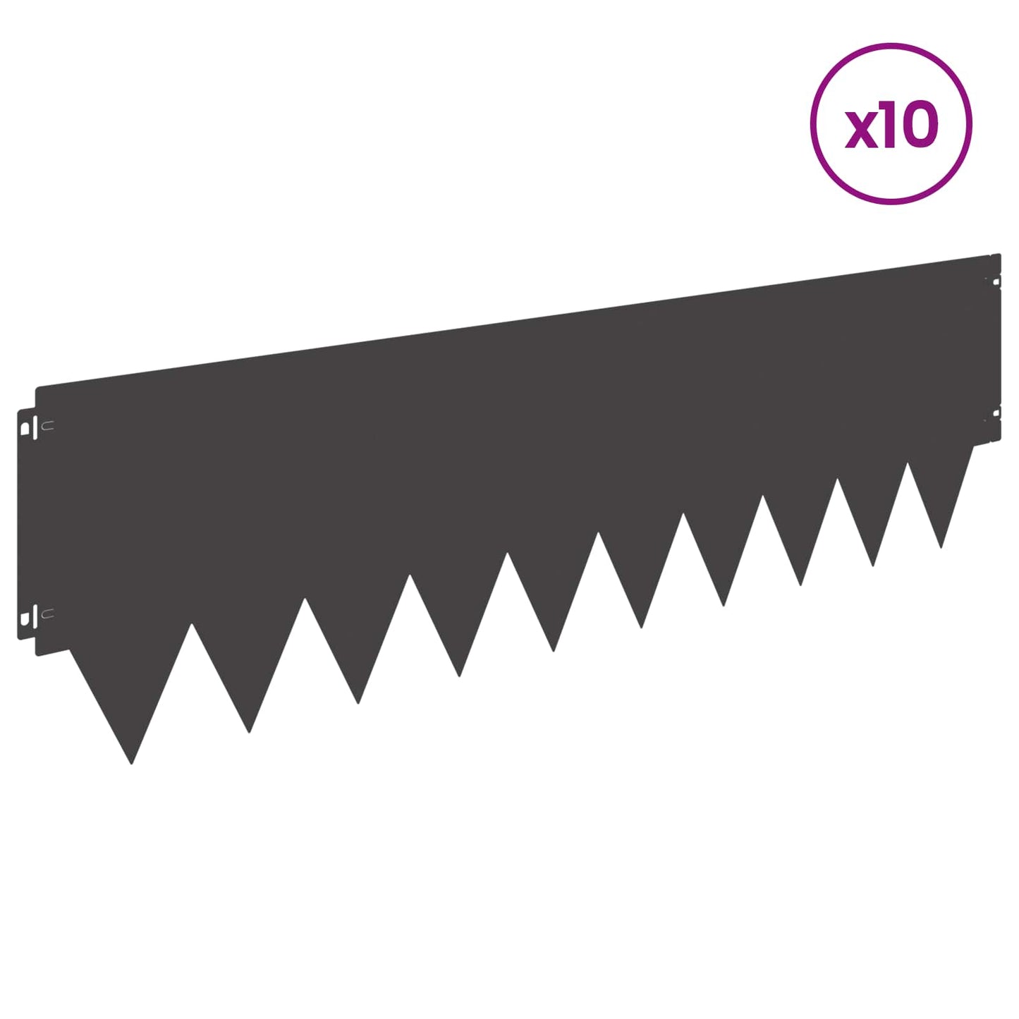 Lawn Edging 10 pcs 103 x 30 cm Steel Black